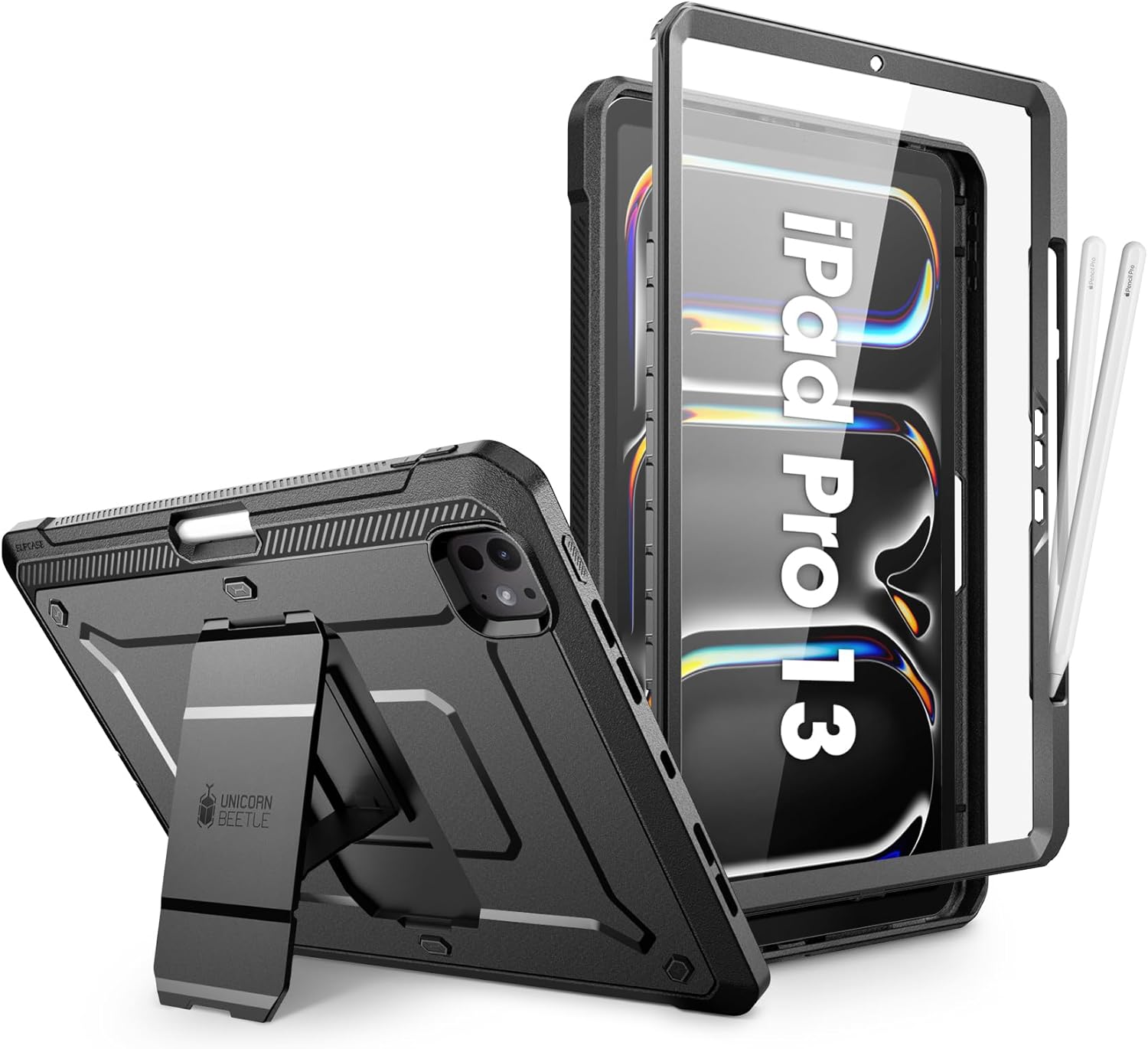 FUNDA PARA IPAD PRO 13 PULGADAS SUPCASE M5/M4 2025/2024 CON SOPORTE PARA LÁPIZ NEGRA - 1