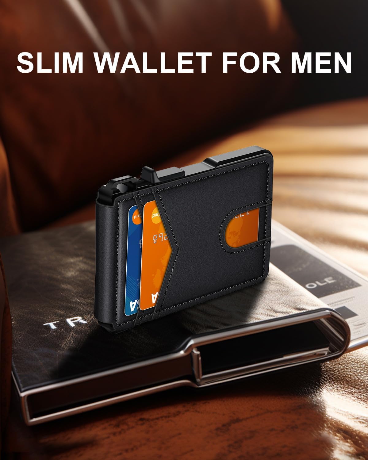 BILLETERA PARA HOMBRE ZALVEX MINIMALISTA 9-13 TARJETAS BLOQUEO RFID - 2