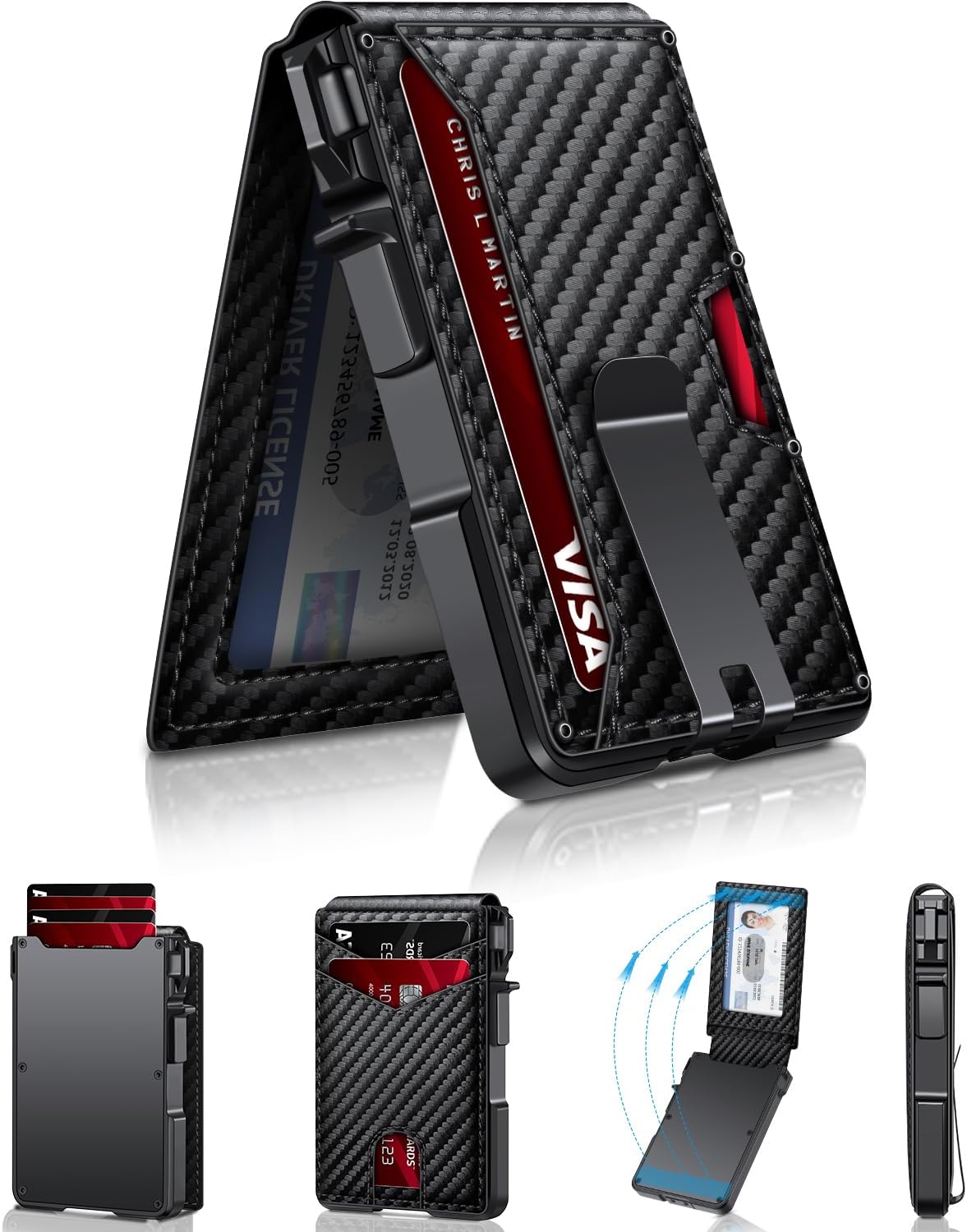 BILLETERA PARA HOMBRE ZALVEX MINIMALISTA RFID PARA 9-13 TARJETAS - 1