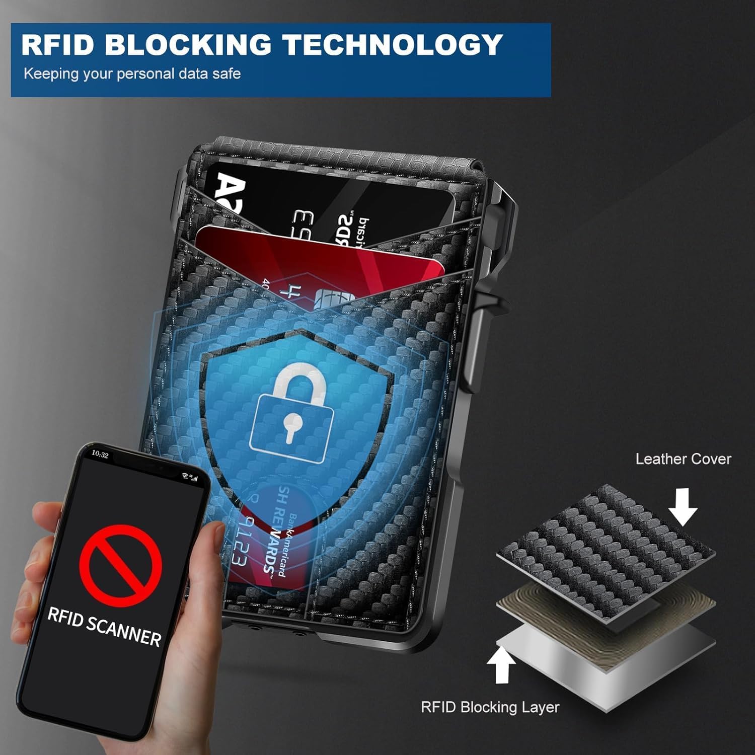 BILLETERA PARA HOMBRE ZALVEX MINIMALISTA RFID PARA 9-13 TARJETAS - 4