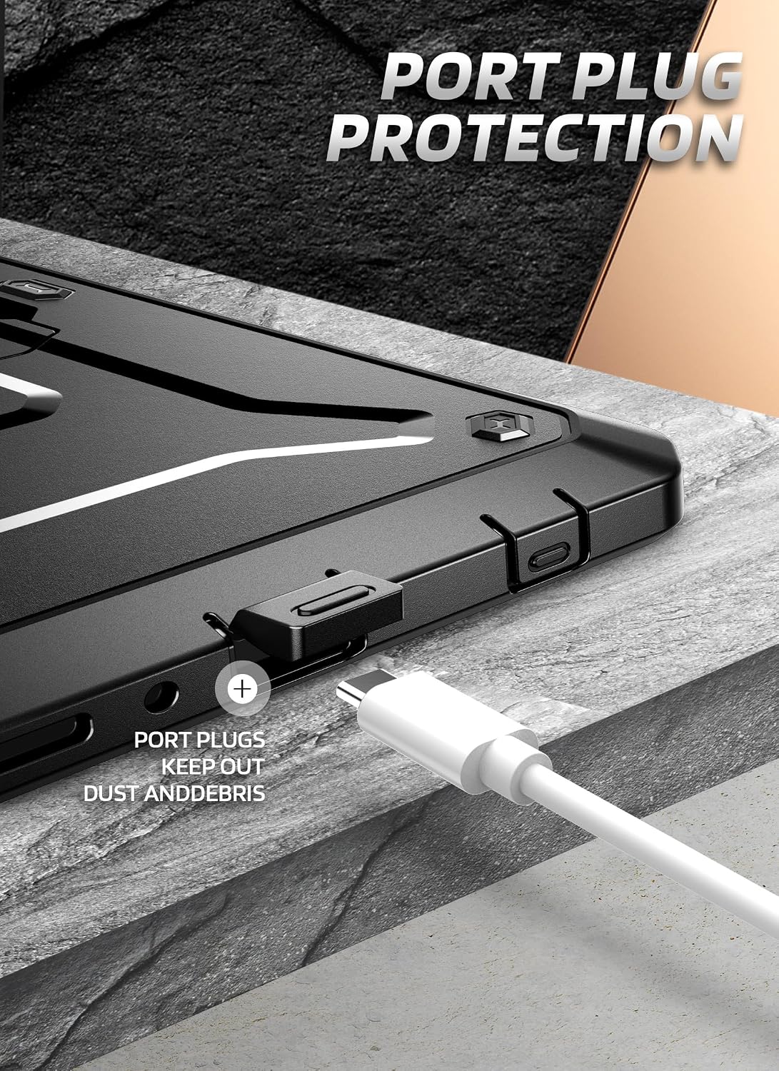 FUNDA SUPCASE PARA SAMSUNG GALAXY TAB A11 8.7' CON PROTECTOR DE PANTALLA NEGRA - 5