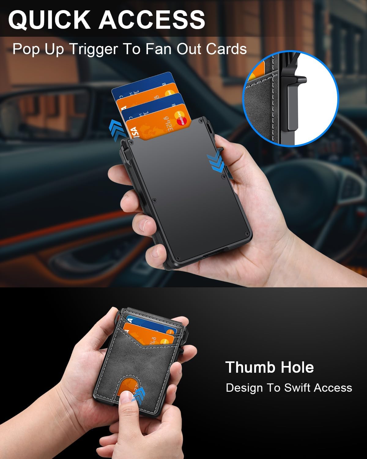 BILLETERA PARA HOMBRE ZALVEX MINIMALISTA GRIS PARA 9-13 TARJETAS CON BLOQUEO RFID - 4