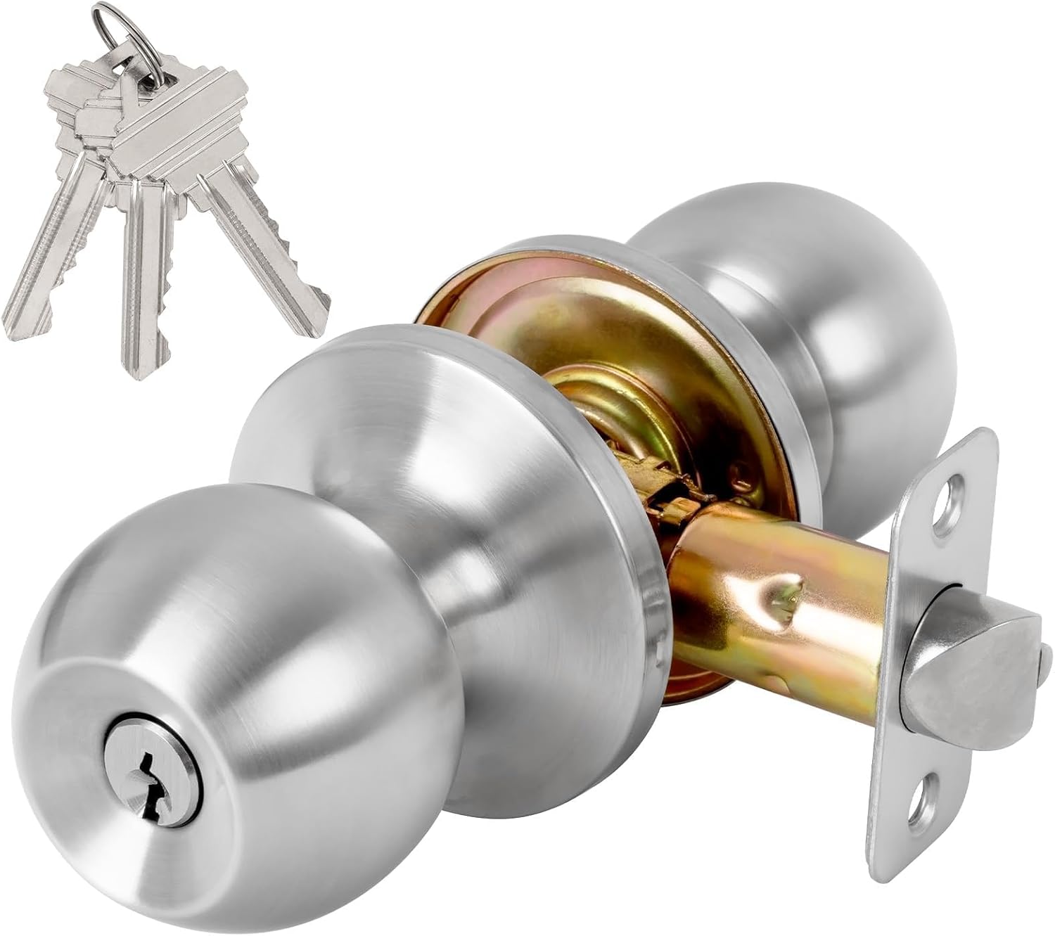 MANIJA PARA PUERTA CON LLAVE RAFECIEE SATIN NICKEL - 1