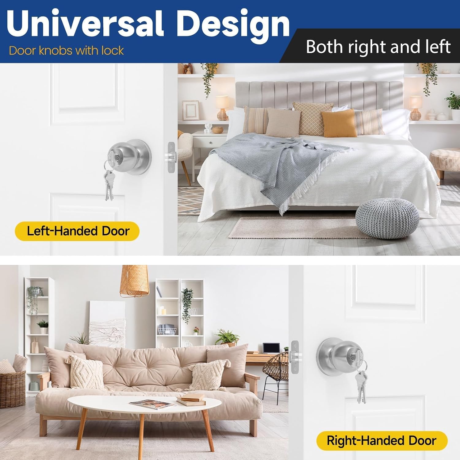 MANIJA PARA PUERTA CON LLAVE RAFECIEE SATIN NICKEL - 4