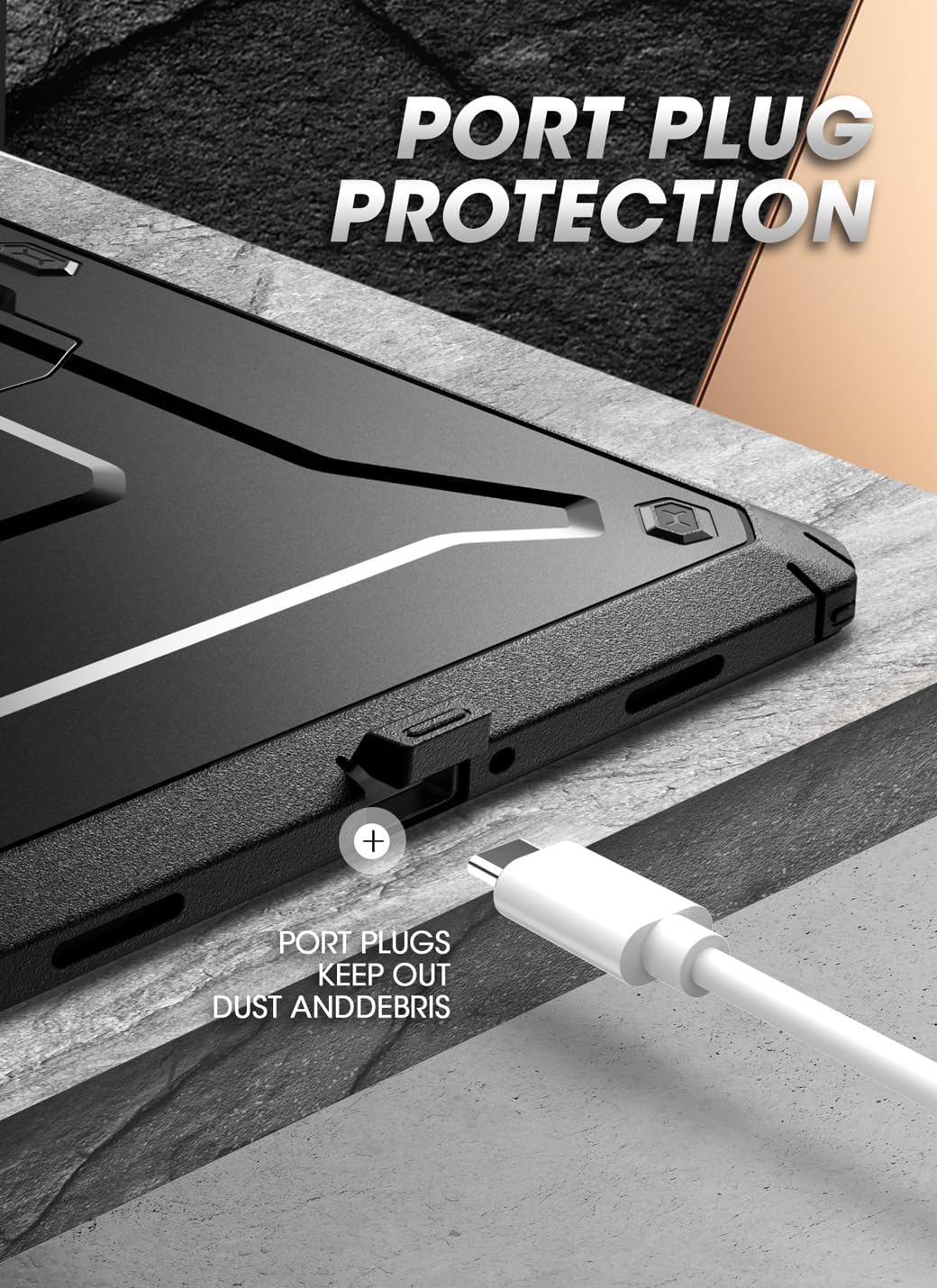 FUNDA SUPCASE PARA SAMSUNG GALAXY TAB A9 PLUS 11' 2023 CON SOPORTE, NEGRO - 4