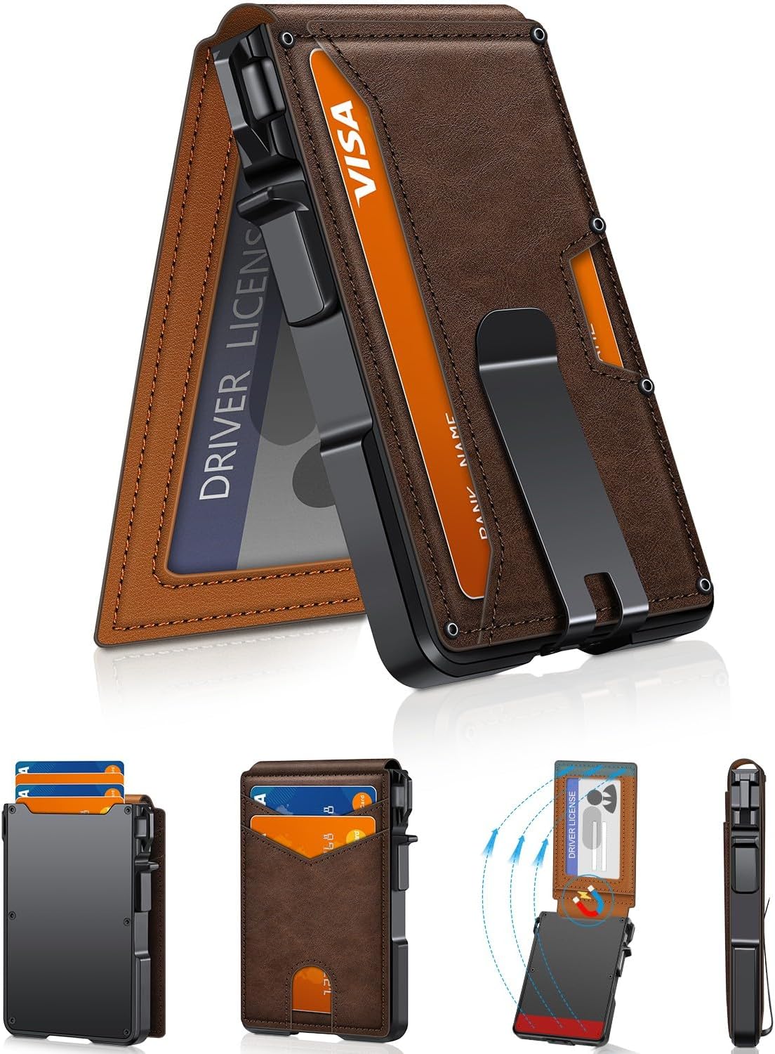 BILLETERA PARA HOMBRE ZALVEX MINIMALISTA 9-13 TARJETAS BLOQUEO RFID SLIM - 1