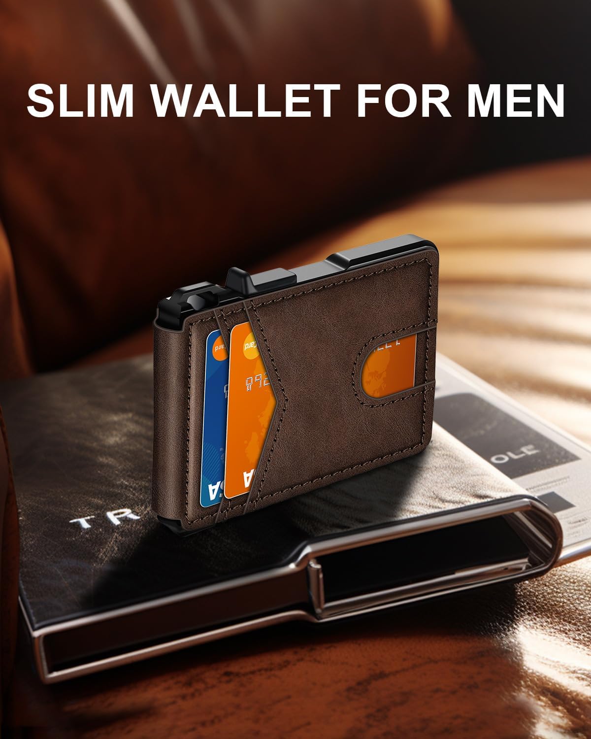 BILLETERA PARA HOMBRE ZALVEX MINIMALISTA 9-13 TARJETAS BLOQUEO RFID SLIM - 2