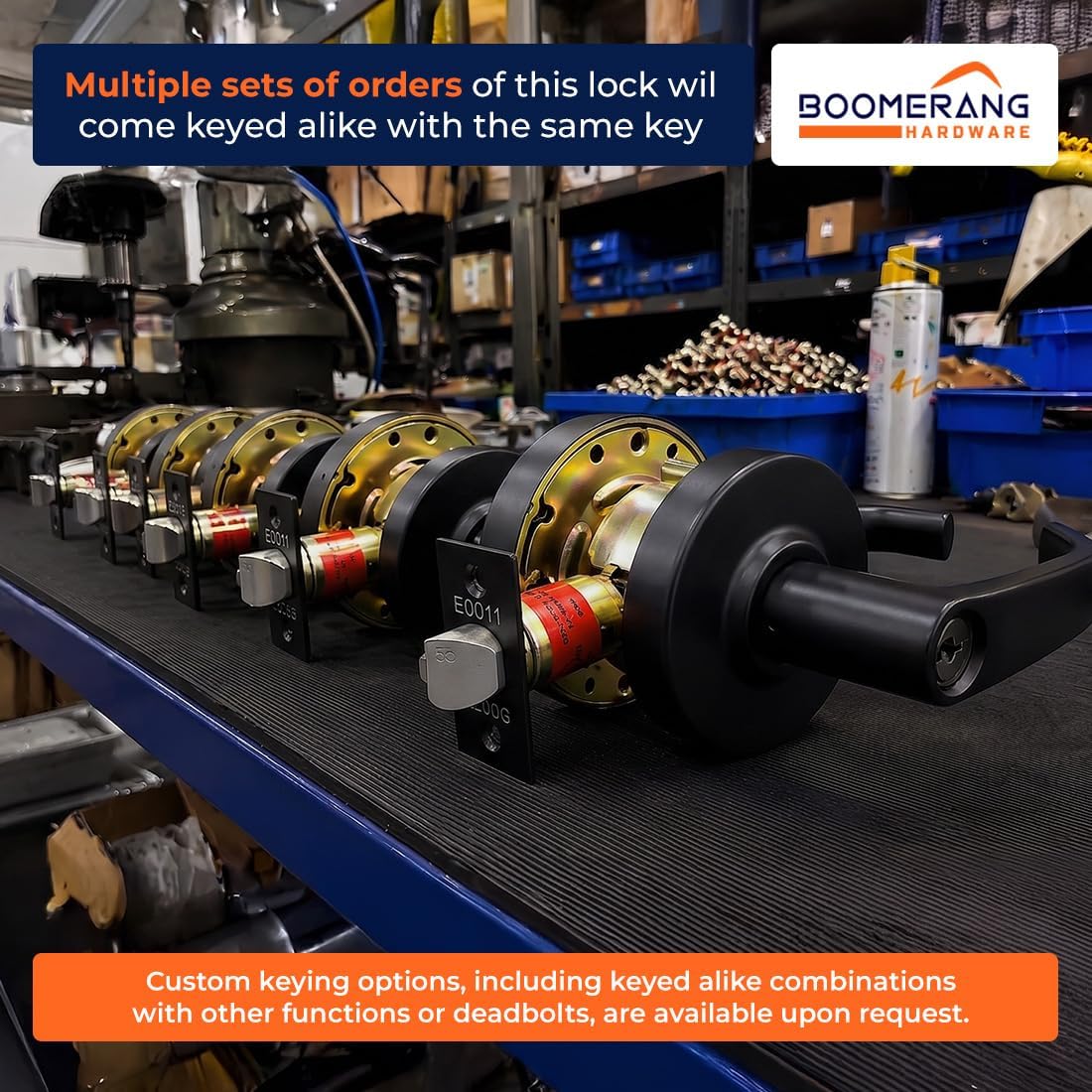 MANIJA PARA PUERTA BOOMERANG HEAVY-DUTY ENTRY FUNCTION LLAVE IGUALADA ACABADO NEGRO MATE - 5
