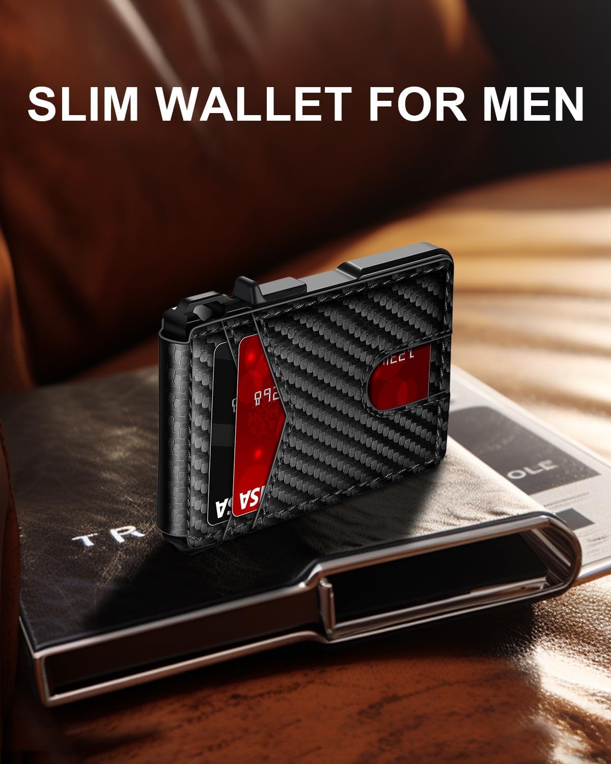 BILLETERA PARA HOMBRE ZALVEX MINIMALISTA PARA 9-13 TARJETAS CON BLOQUEO RFID - 2