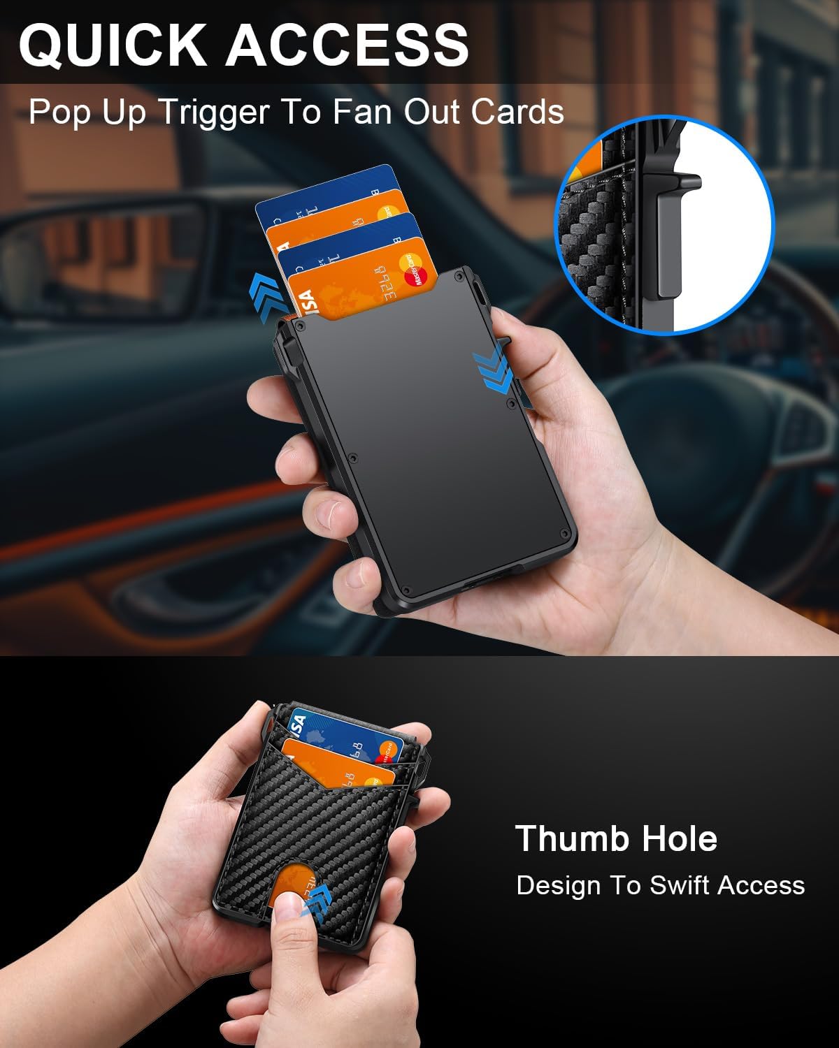 BILLETERA PARA HOMBRE ZALVEX MINIMALISTA PARA 9-13 TARJETAS CON BLOQUEO RFID - 4