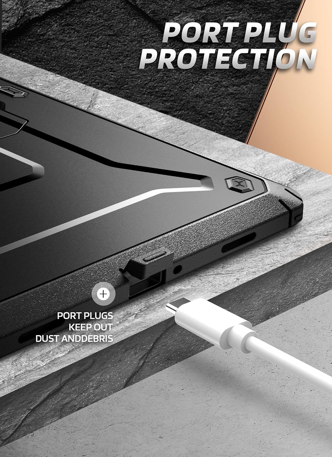 FUNDA SUPCASE PARA SAMSUNG GALAXY TAB A11+ PLUS CON PROTECTOR DE PANTALLA NEGRA - 5