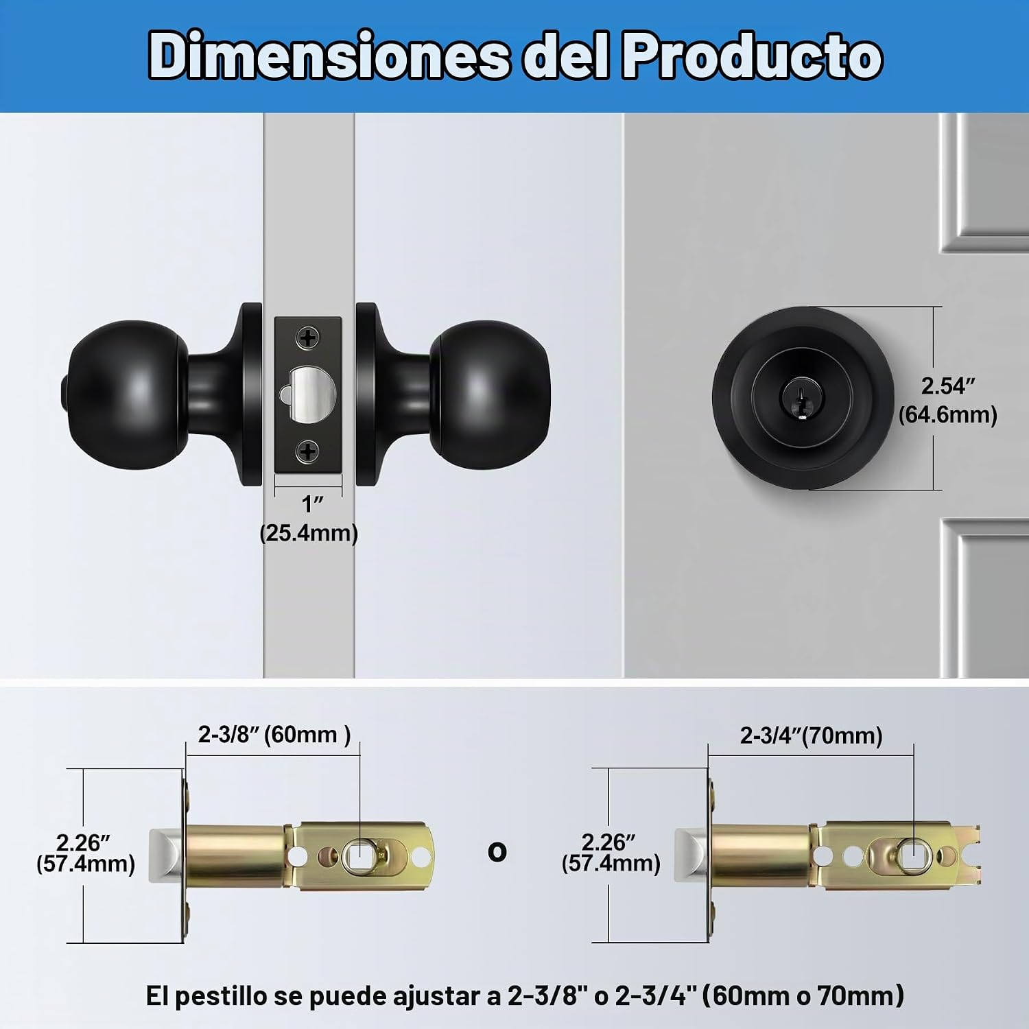 MANIJA PARA PUERTA DE ENTRADA BESTTEN CON LLAVE ACABADO NEGRO MATE - 4