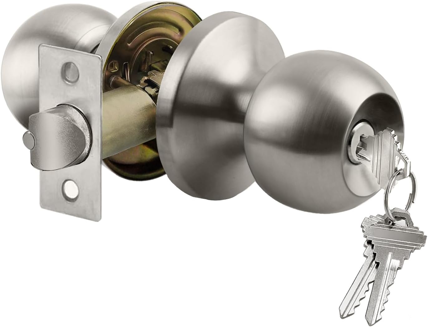 MANIJA PARA PUERTA BESTTEN CON LLAVE Y ACABADO EN NÍQUEL SATINADO - 1