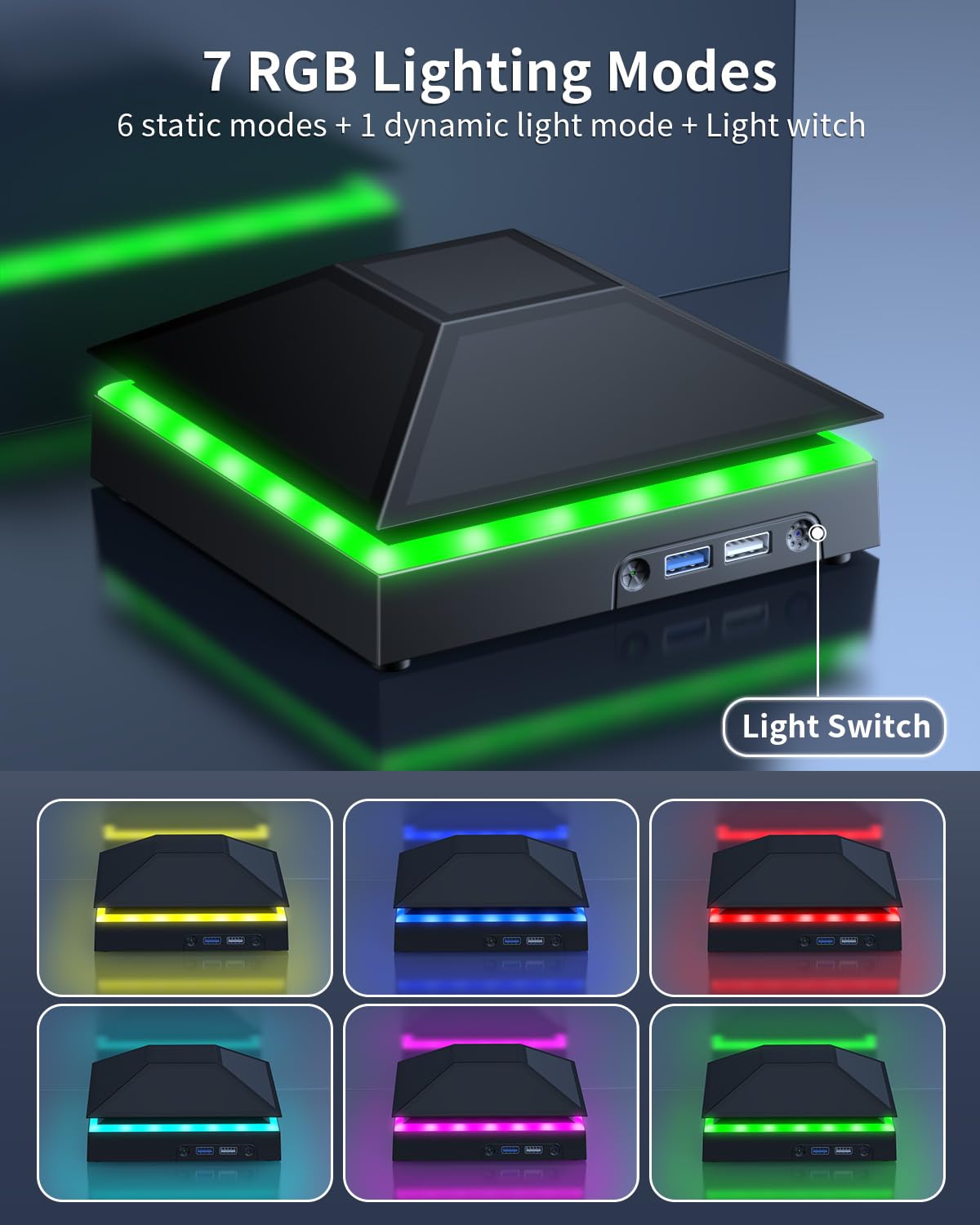 VENTILADOR COOLER MENEEA PARA XBOX SERIES X CON LUZ MULTICOLOR Y PROTECCIÓN CONTRA POLVO - 4
