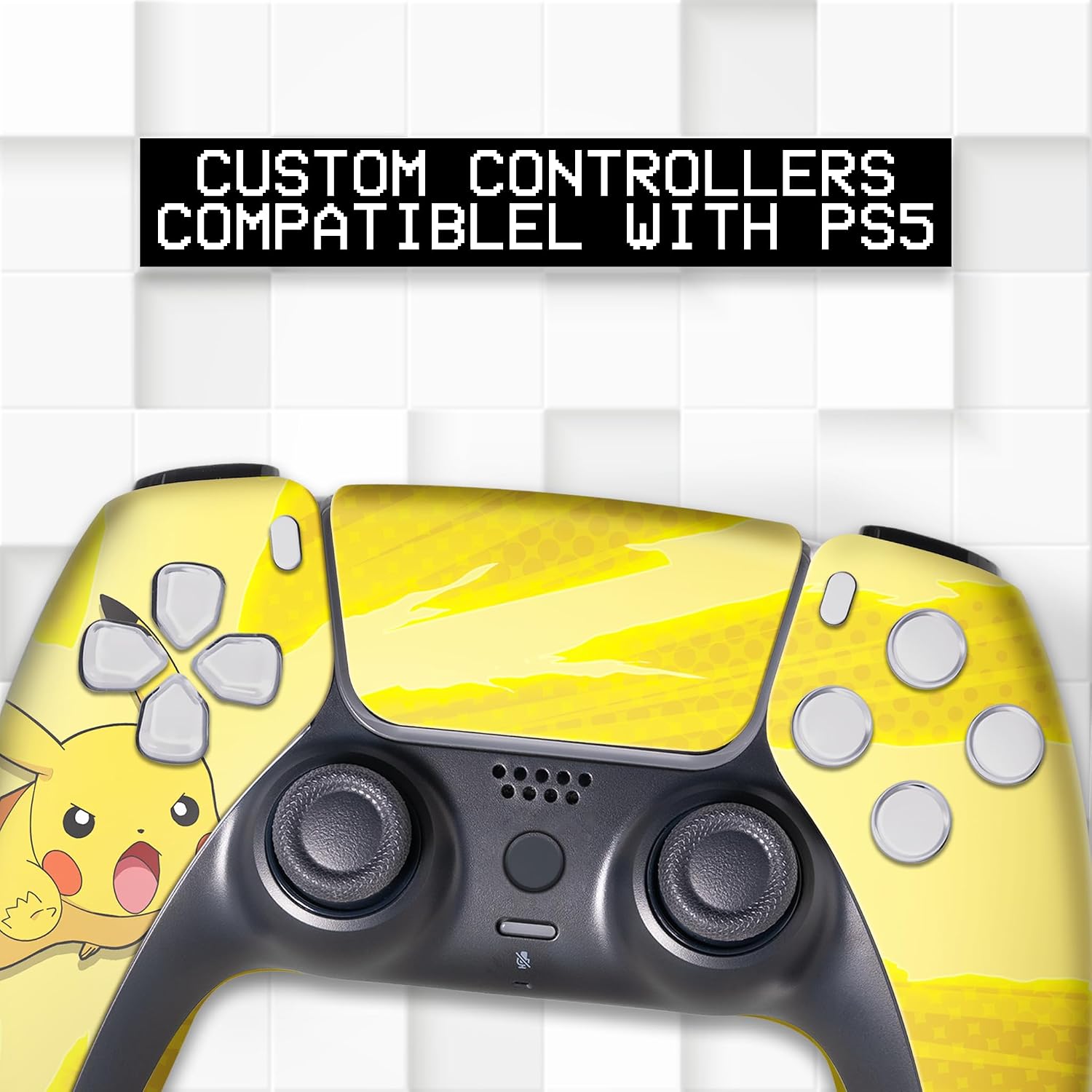 CONTROL INALÁMBRICO BABY CUDDLE BOX PIKACHHU PARA PS5 PERSONALIZADO CON IMPRESIÓN HYDRO-DIP - 2