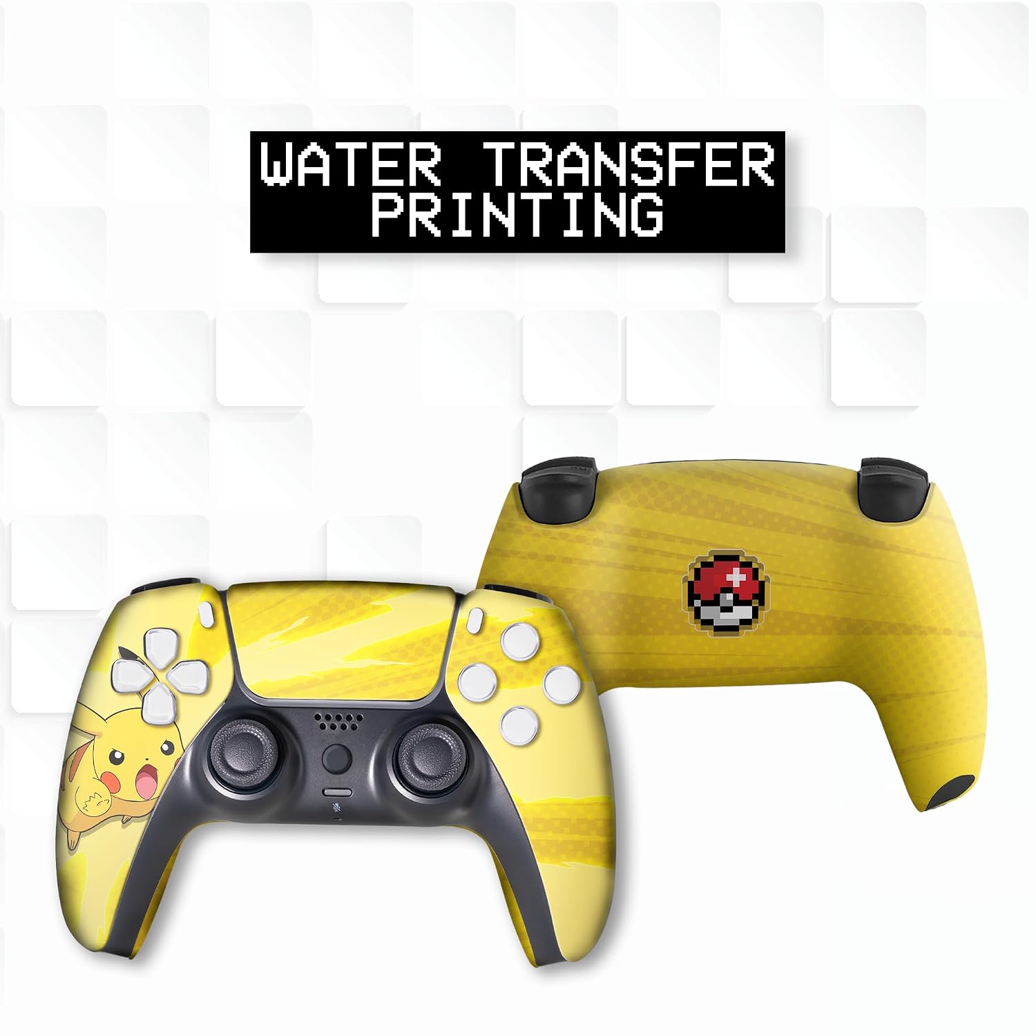 CONTROL INALÁMBRICO BABY CUDDLE BOX PIKACHHU PARA PS5 PERSONALIZADO CON IMPRESIÓN HYDRO-DIP - 3