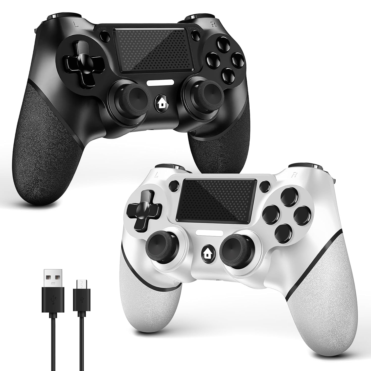 GAMEPAD INALÁMBRICO ACEGAMER 2 PACK PARA PS4/PC NEGRO Y BLANCO - 1