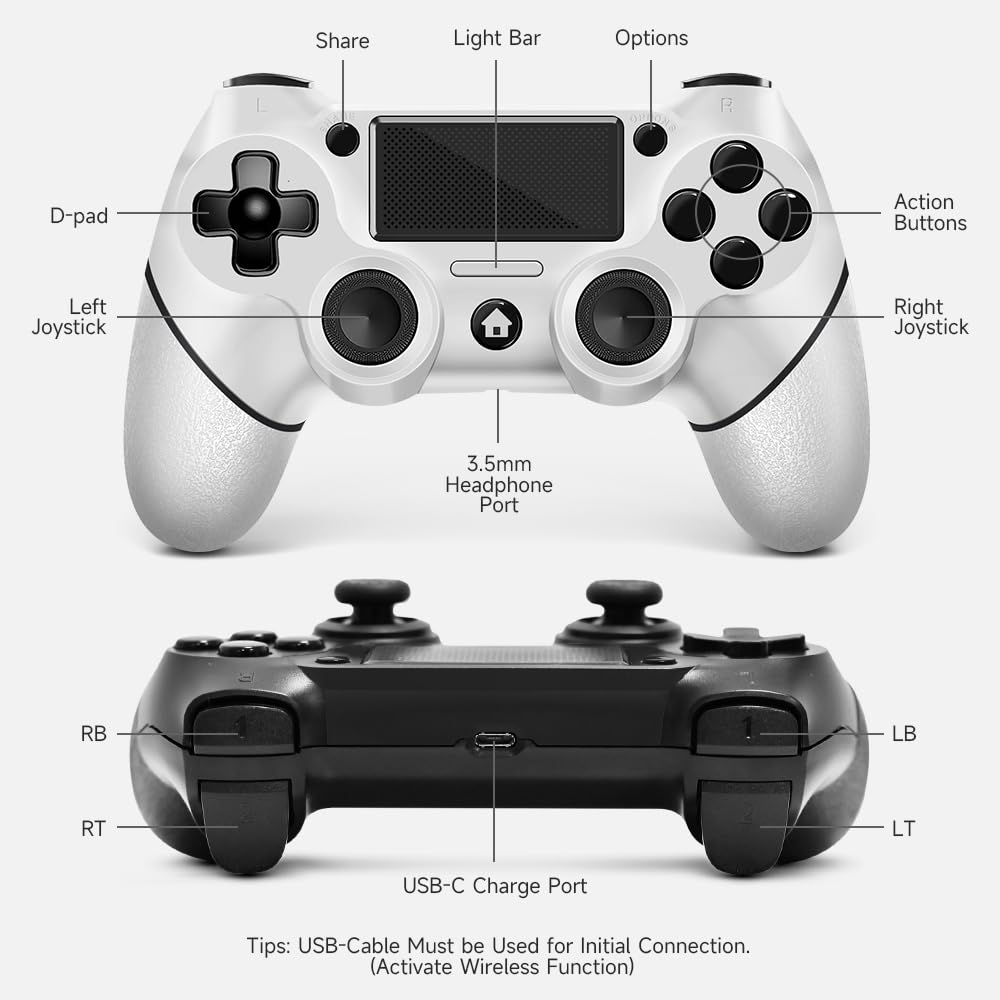GAMEPAD INALÁMBRICO ACEGAMER 2 PACK PARA PS4/PC NEGRO Y BLANCO - 2