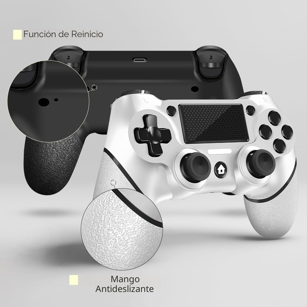GAMEPAD INALÁMBRICO ACEGAMER 2 PACK PARA PS4/PC NEGRO Y BLANCO - 3