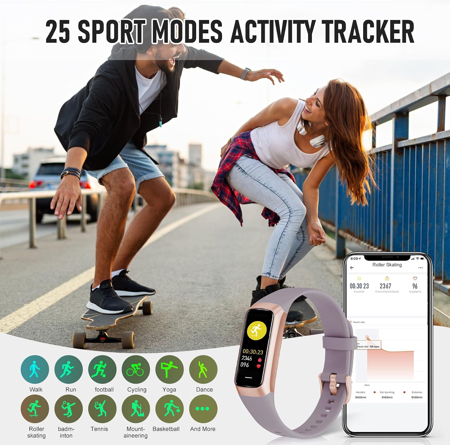 SMARTBAND BAKOOR C60 ORCHID PURPLE - 5