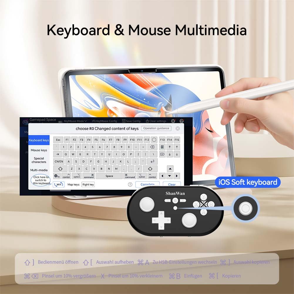 CONTROL INALÁMBRICO MINI SHANWAN Q37PRO PARA SWITCH, PC, IOS Y ANDROID NEGRO - 2