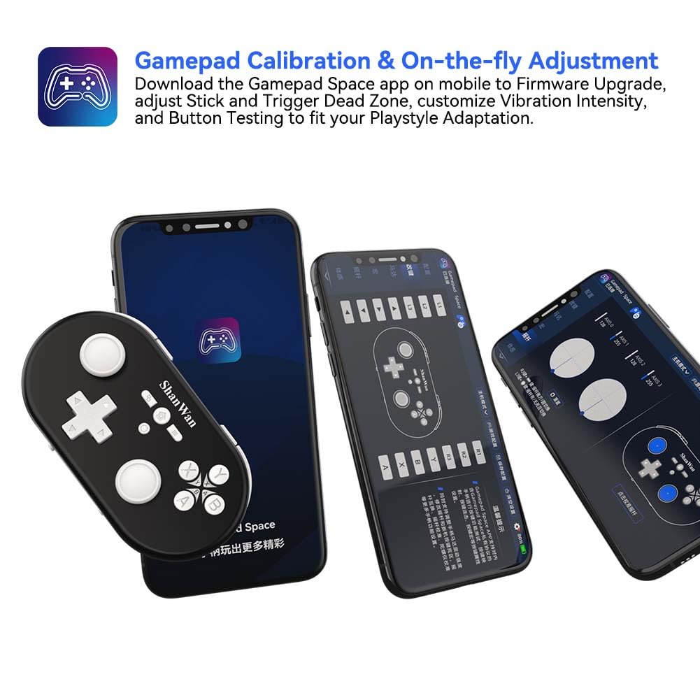 CONTROL INALÁMBRICO MINI SHANWAN Q37PRO PARA SWITCH, PC, IOS Y ANDROID NEGRO - 4
