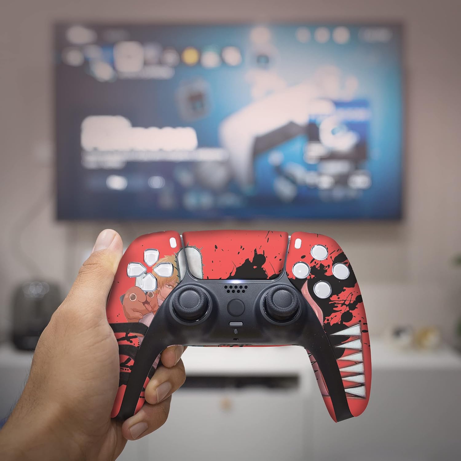 MANDO INALÁMBRICO PERSONALIZADO CHAINSAAW MEN PARA PS-5 COMPATIBLE CON CONSOLA PLAYSTATION 5 - 4