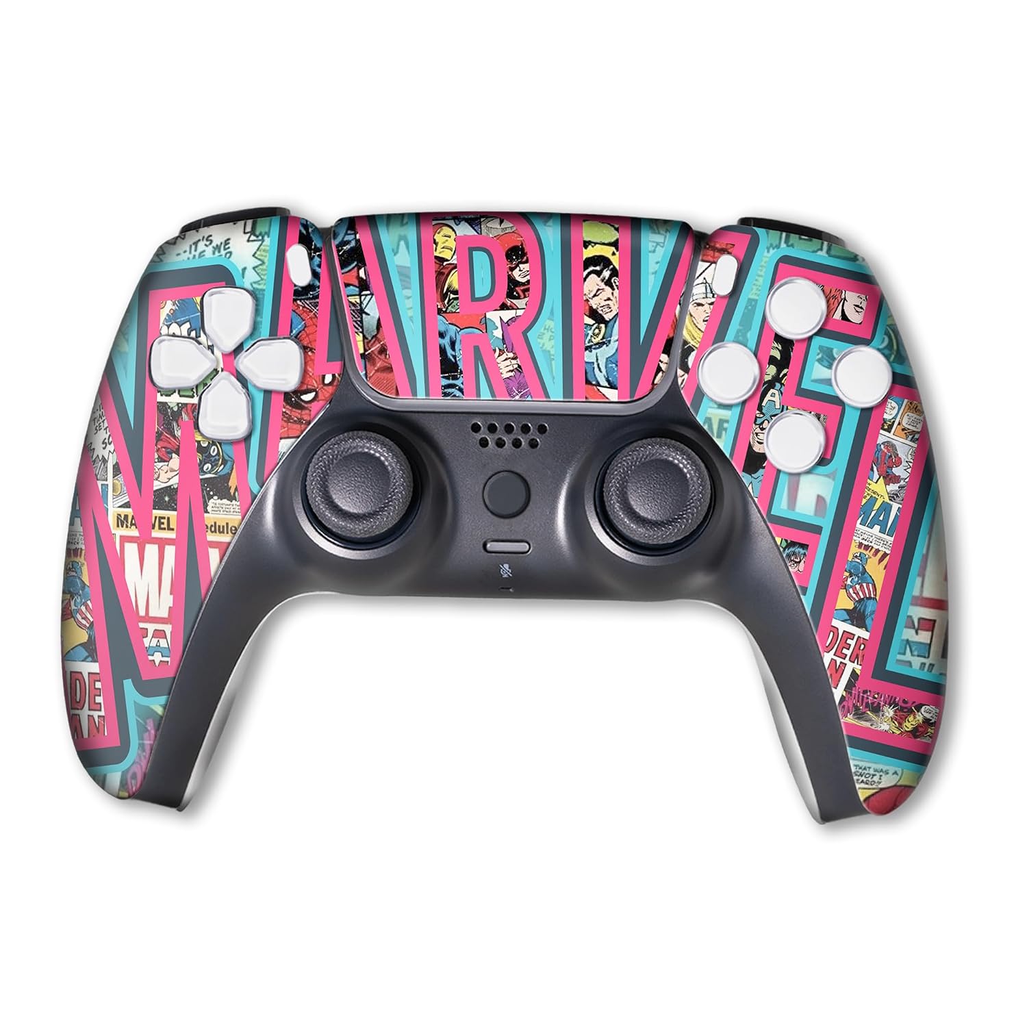 CONTROL INALÁMBRICO MODIFICADO MARRVEL PARA PS5 CON IMPRESIÓN HYDRO-DIP PERMANENTE - 1