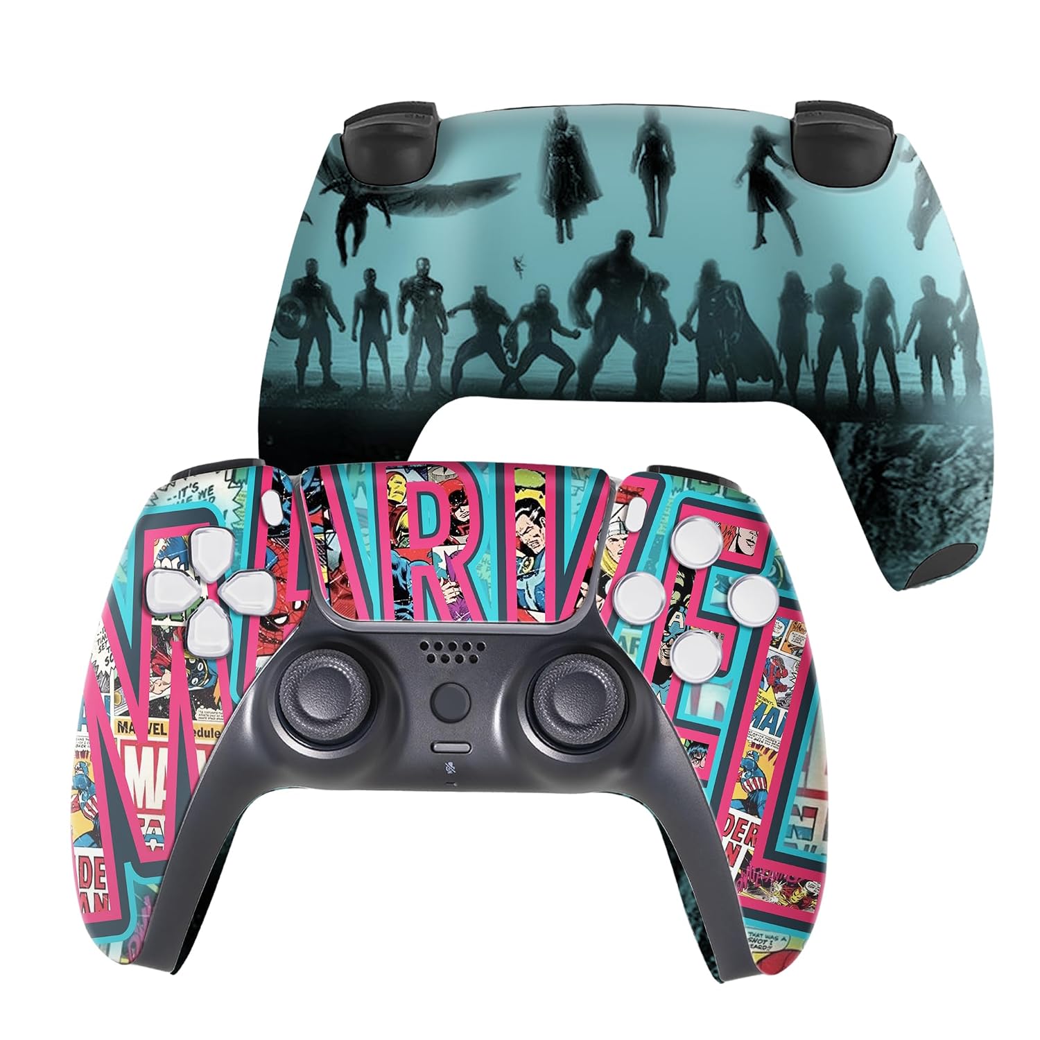 CONTROL INALÁMBRICO PERSONALIZADO MARRVEL PARA PS5 CON IMPRESIÓN HYDRO-DIP PERMANENTE - 1