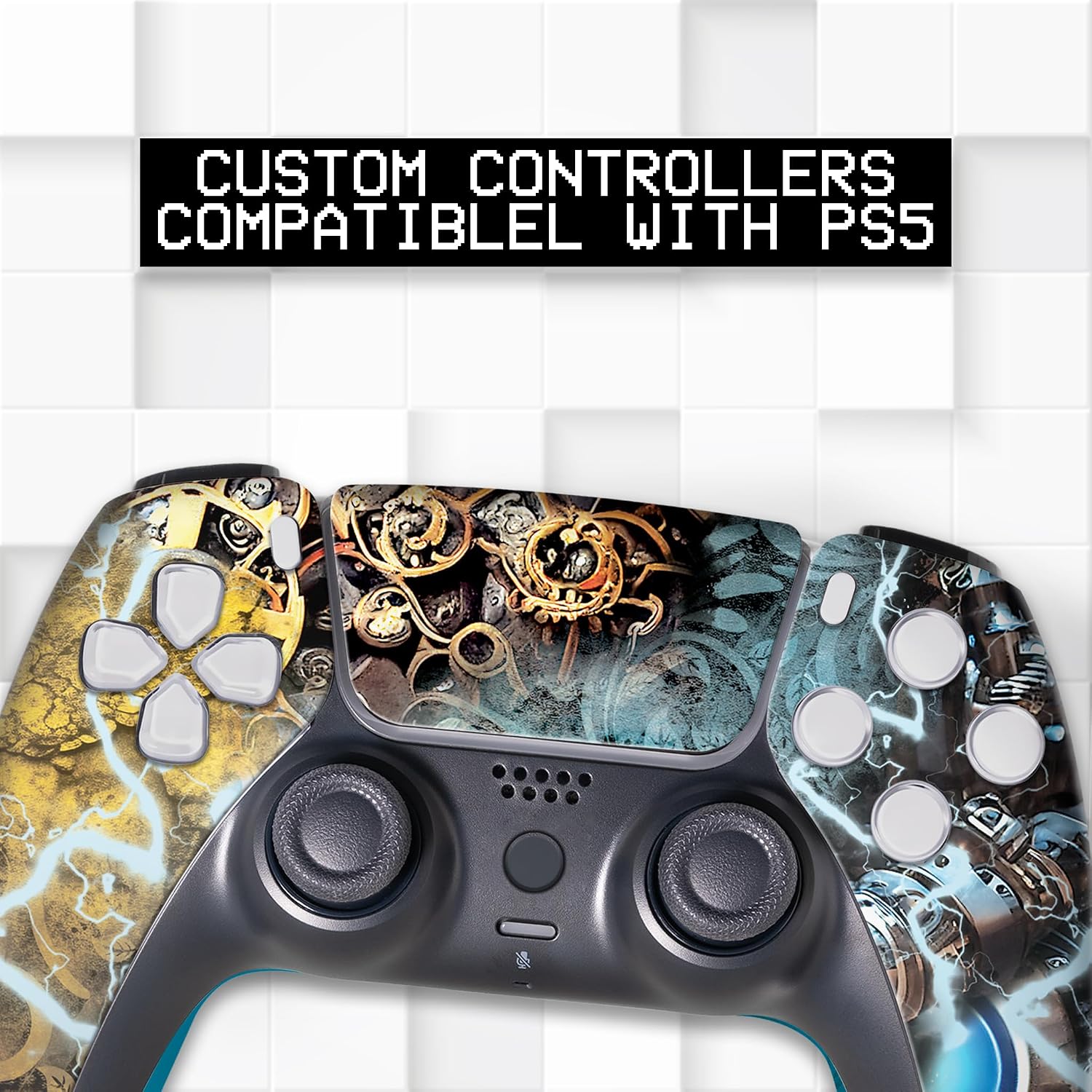 CONTROL INALÁMBRICO MODIFICADO DISHONESTTY PARA PS5 CON IMPRESIÓN HYDRO-DIP PERMANENTE - 2