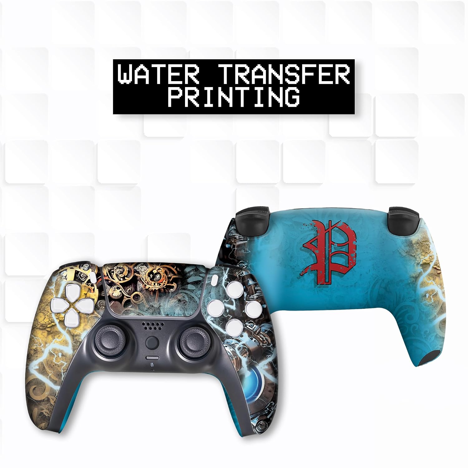 CONTROL INALÁMBRICO MODIFICADO DISHONESTTY PARA PS5 CON IMPRESIÓN HYDRO-DIP PERMANENTE - 3