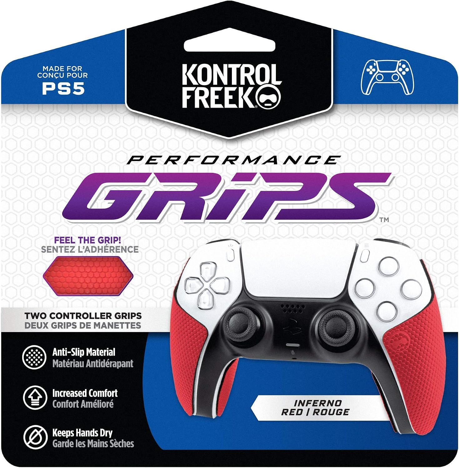 GRIPS KONTROLFREEK PERFORMANCE PARA CONTROL PLAYSTATION 5 INFERNO ROJO - 1