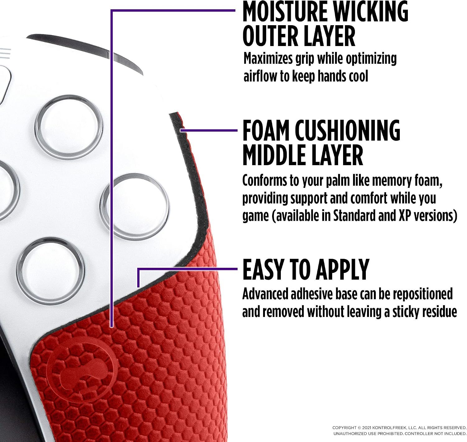 GRIPS KONTROLFREEK PERFORMANCE PARA CONTROL PLAYSTATION 5 INFERNO ROJO - 3