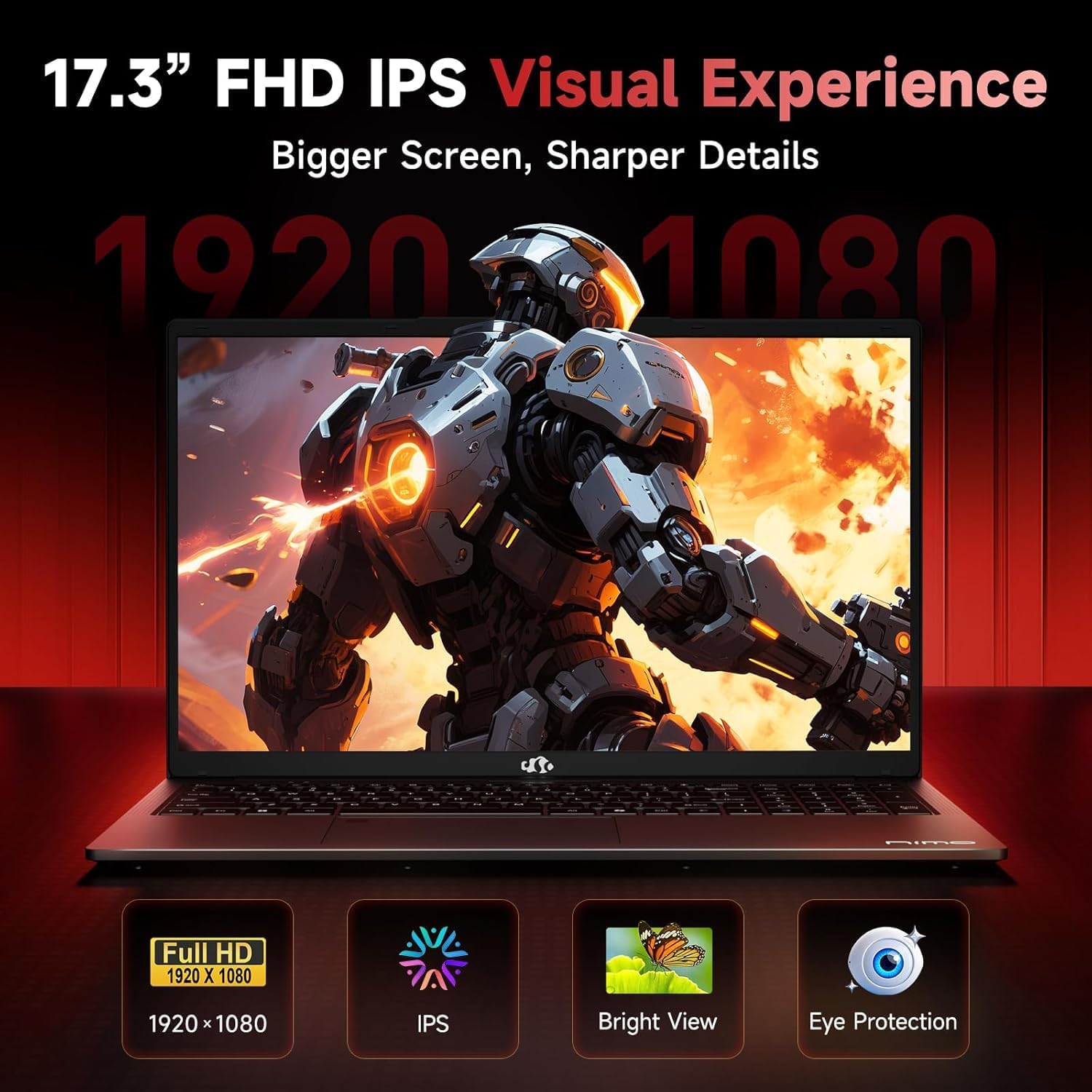 LAPTOP GAMING NIMO 17.3' AMD RYZEN 5 6600H 16GB DDR5 512GB SSD GRIS - 4