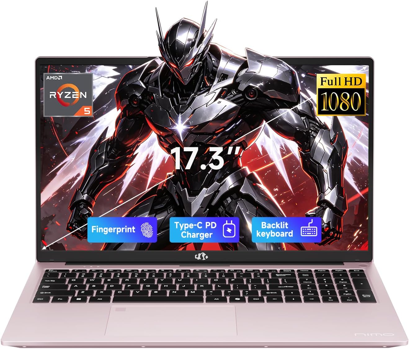 LAPTOP NIMO 17.3' RYZEN 5 6600H 16GB RAM 512GB SSD ROSE GOLD - 1