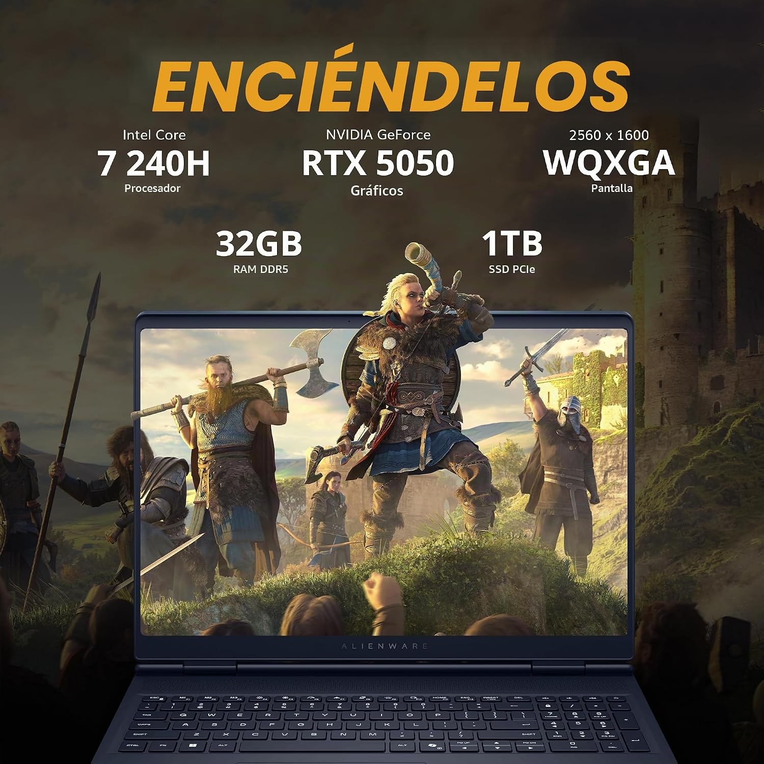 LAPTOP DELL ALIENWARE AURORA 16 16' WQXGA 120HZ INTEL CORE I7 240H 32GB DDR5 2TB (1TB SSD+1TB DOCKING) RTX 5050 8GB INDIGO - 3