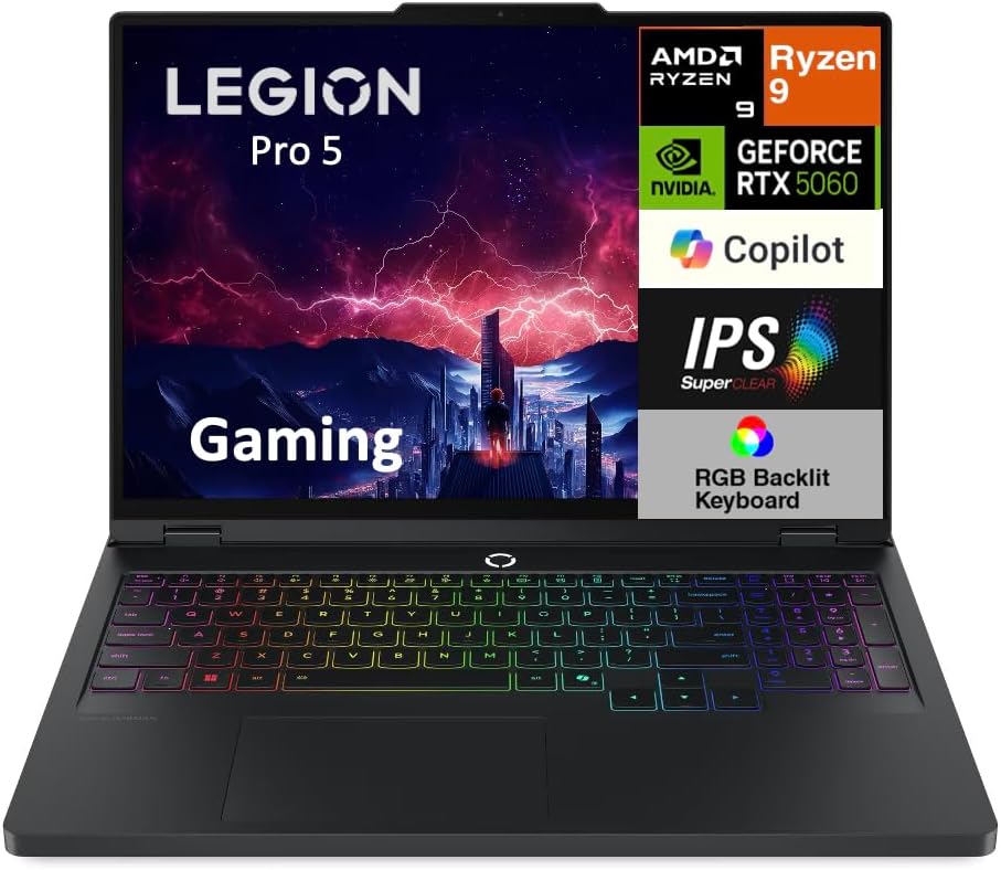 LAPTOP LENOVO LEGION PRO 5 GAMING 16.0' WQXGA RYZEN 9 8945HX RTX 5060 16GB 1TB SSD WIN 11 HOME - 2