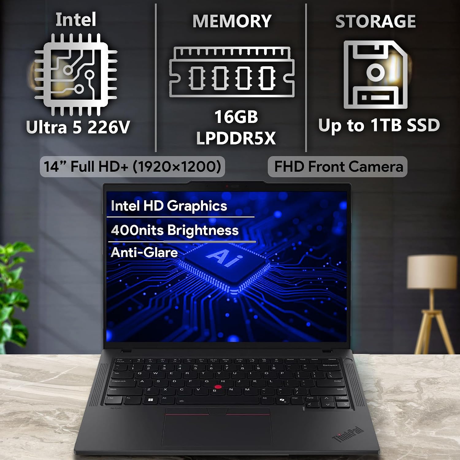 LAPTOP LENOVO THINKPAD T14 GEN 6 14' FHD+ INTEL CORE ULTRA 5 16GB RAM 1TB SSD - 4