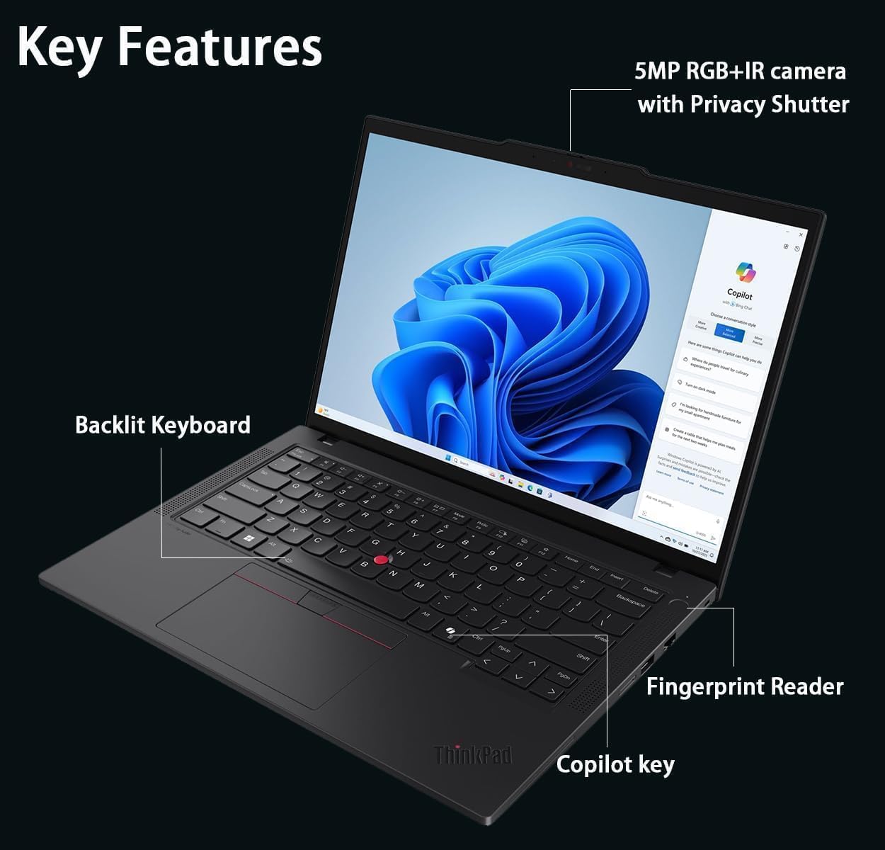 LAPTOP LENOVO THINKPAD T14 GEN 6 14' FHD+ INTEL CORE ULTRA 7 255U 64GB DDR5 2TB SSD WINDOWS 11 PRO - 5