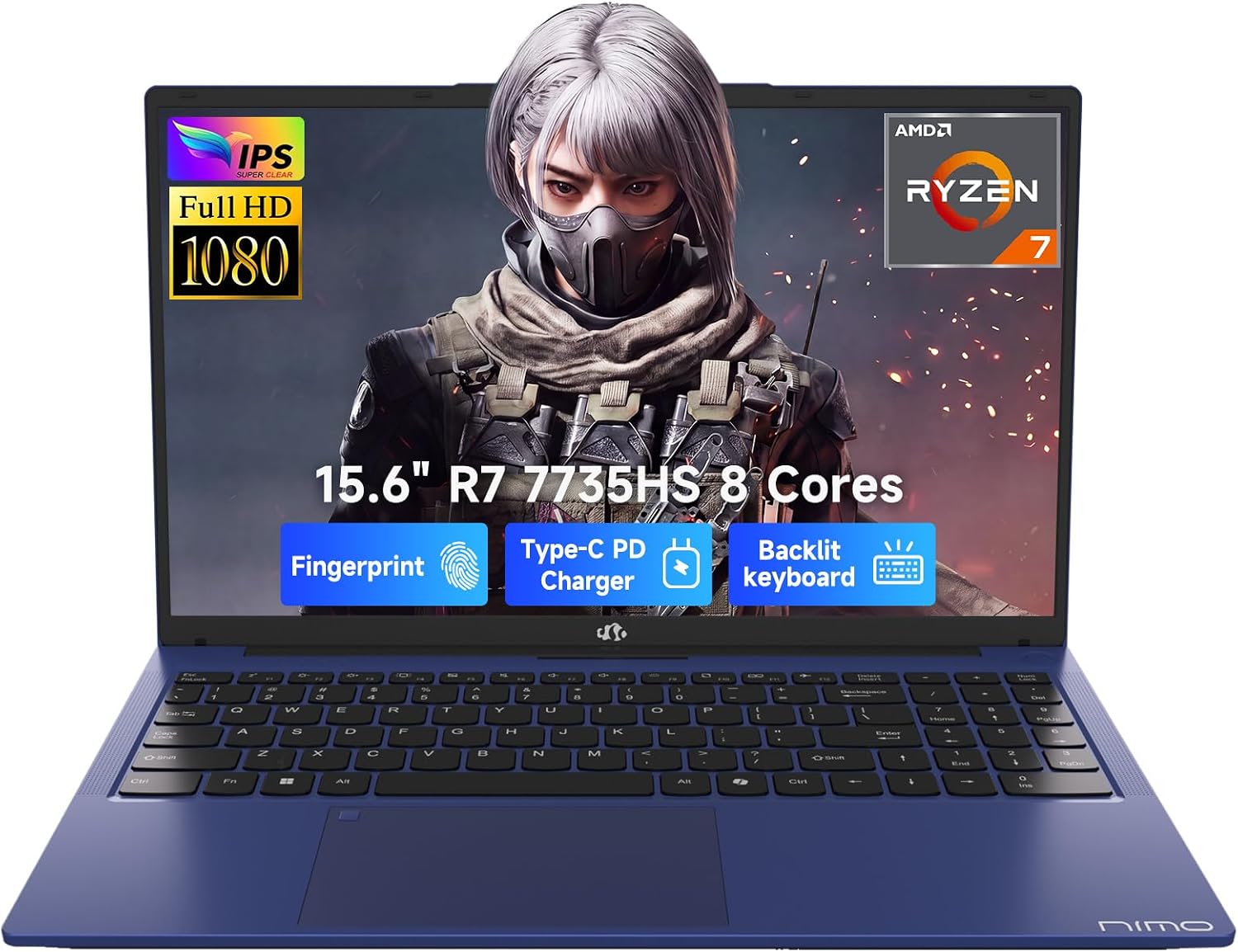 LAPTOP GAMER NIMO 15.6' RYZEN 7 7735HS 32GB RAM 1TB SSD - 1