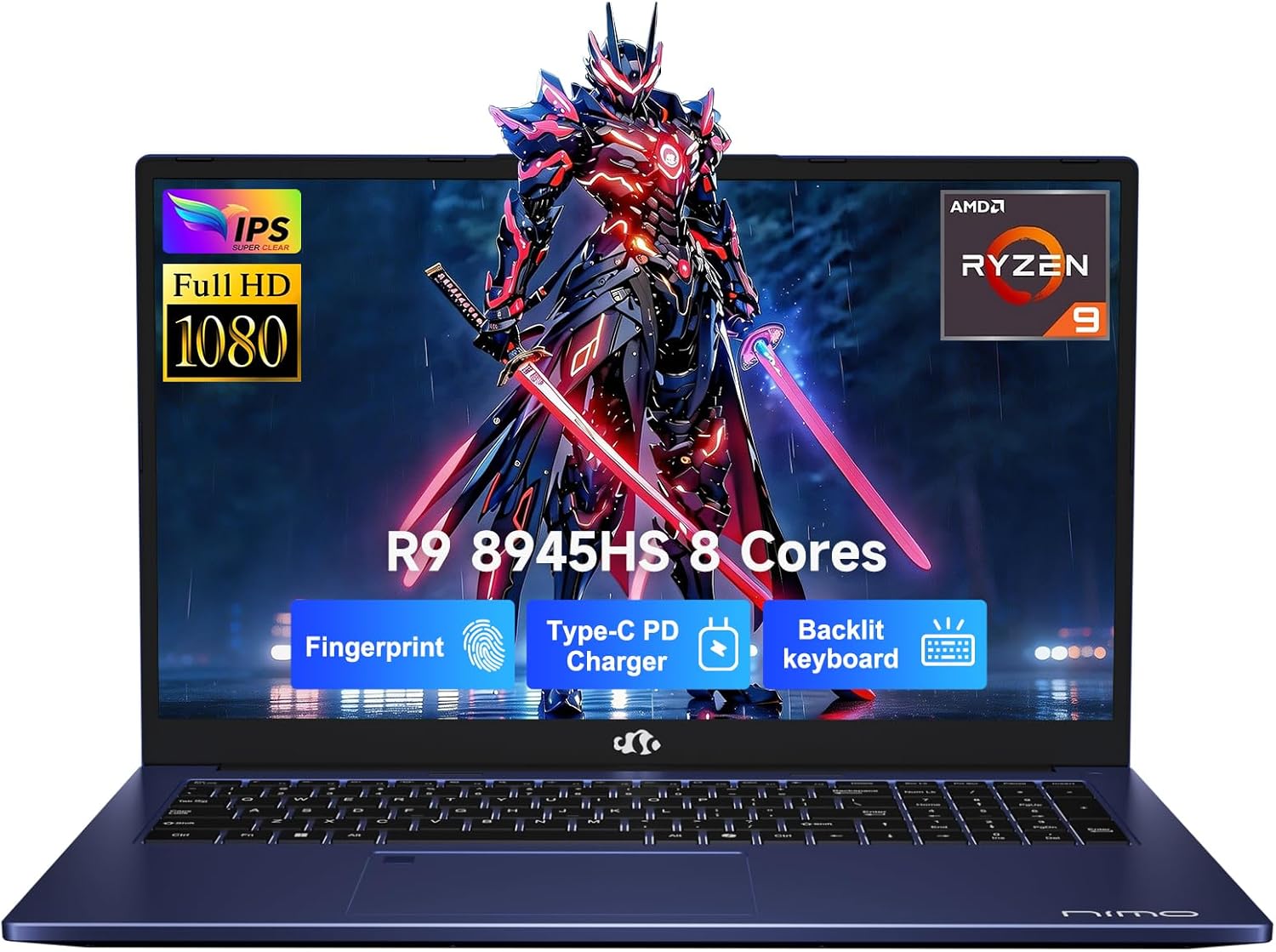 LAPTOP GAMER NIMO 17.3' RYZEN 9 8945HS 32GB DDR5 1TB SSD RADEON 780M NEGRO - 1