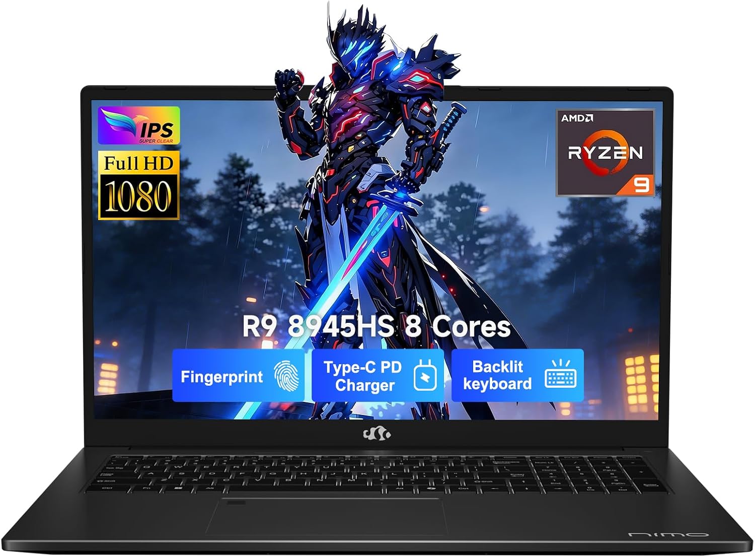 LAPTOP GAMER NIMO 17.3' RYZEN 9 8945HS 32GB DDR5 1TB SSD RADEON 780M - 1