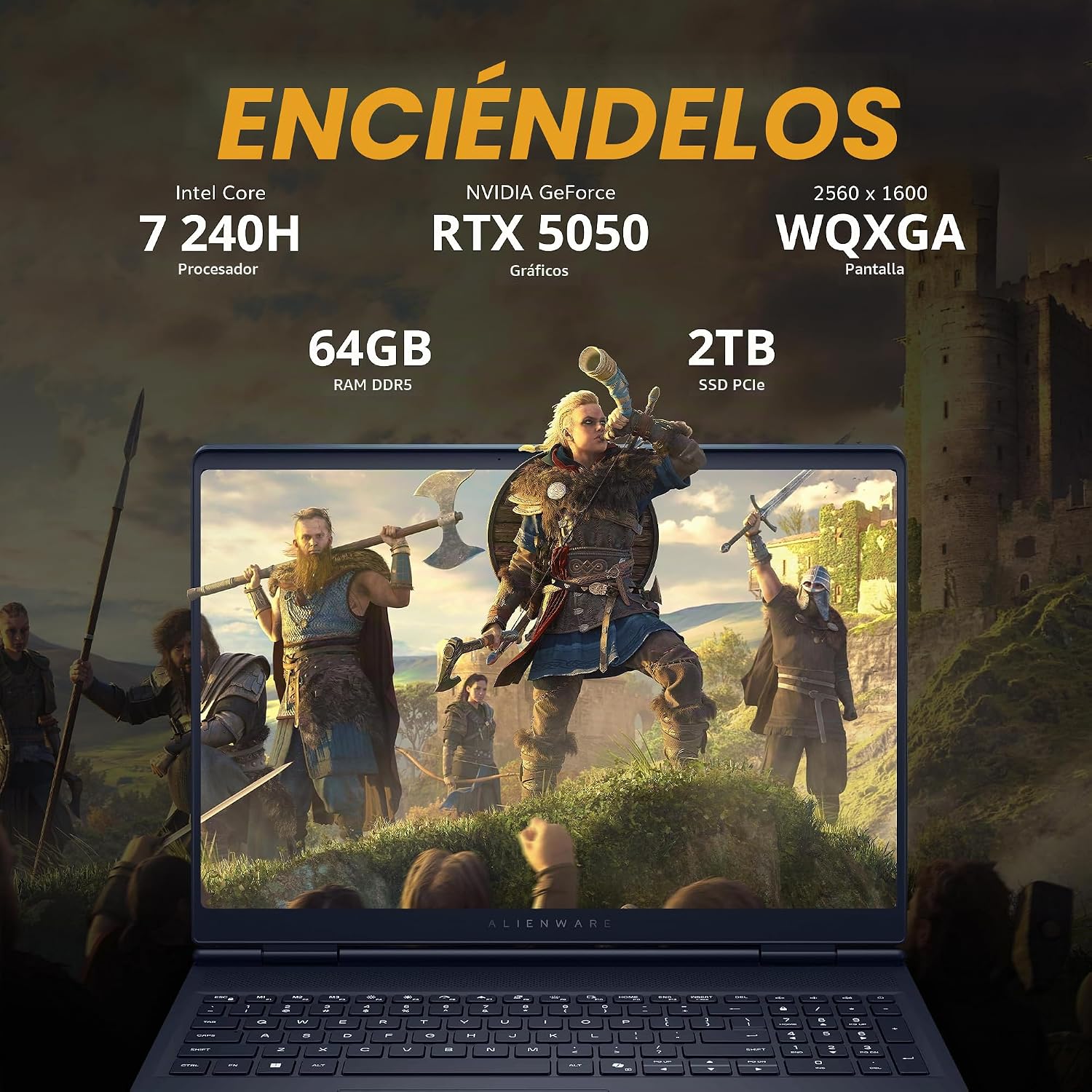 LAPTOP GAMER DELL ALIENWARE AURORA 16 16' WQXGA 120HZ INTEL CORE I7 64GB DDR5 3TB RTX 5050 8GB INDIGO - 3