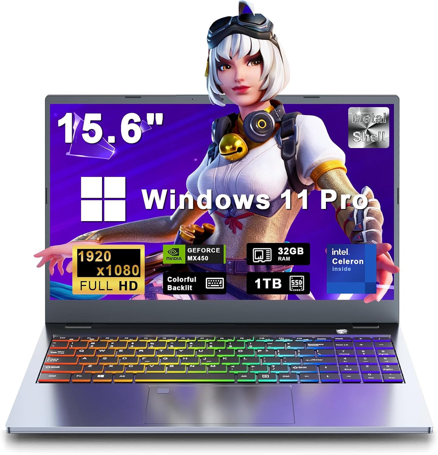 LAPTOP GAMING XNQ 2026 15.6' 16GB DDR4 1TB SSD MX450 N-SERIES 4C/4T WIN 11 PRO RETROILUMINADA - 1