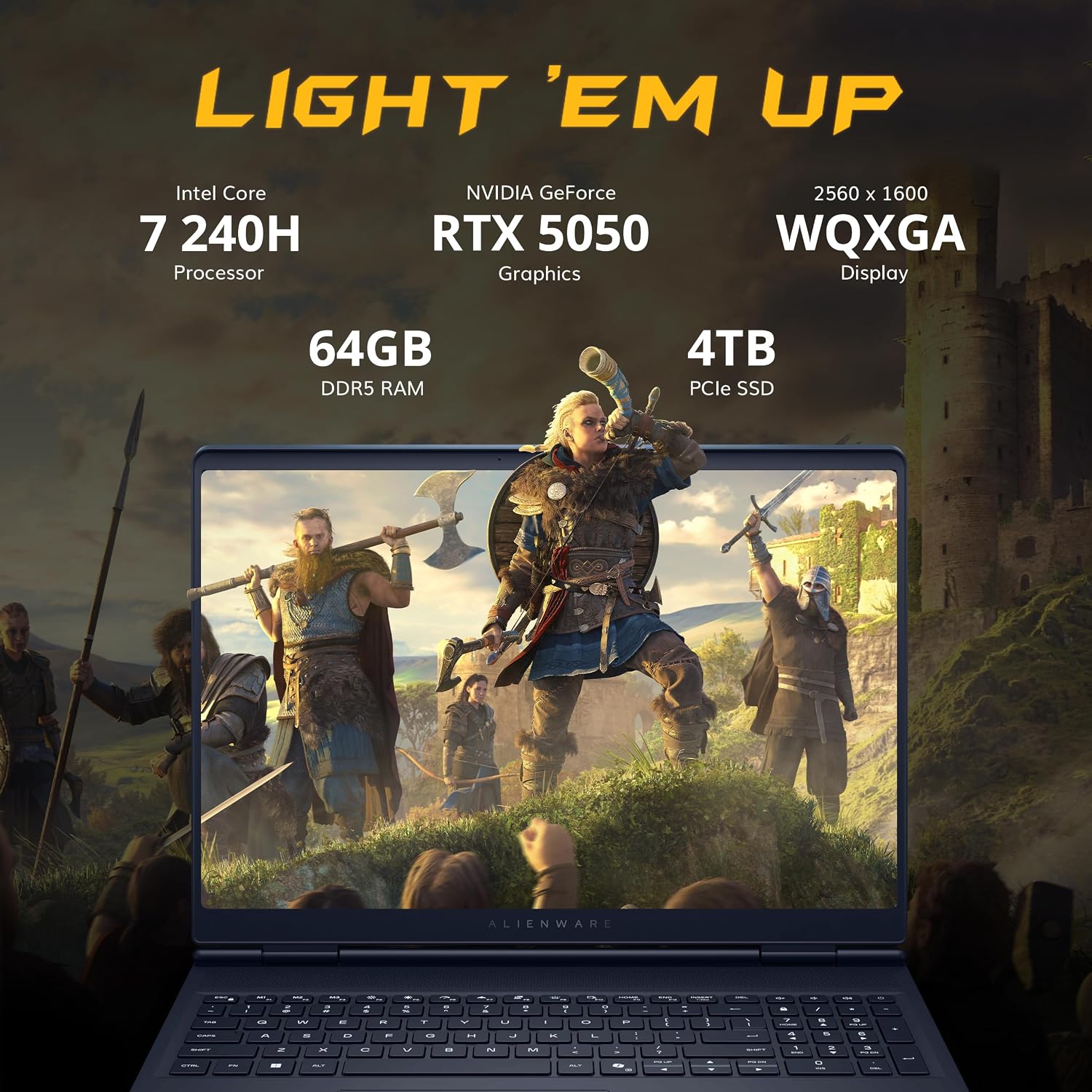 LAPTOP DELL ALIENWARE AURORA 16 16' WQXGA 120HZ INTEL CORE 7 240H 64GB DDR5 5TB RTX 5050 INDIGO - 3