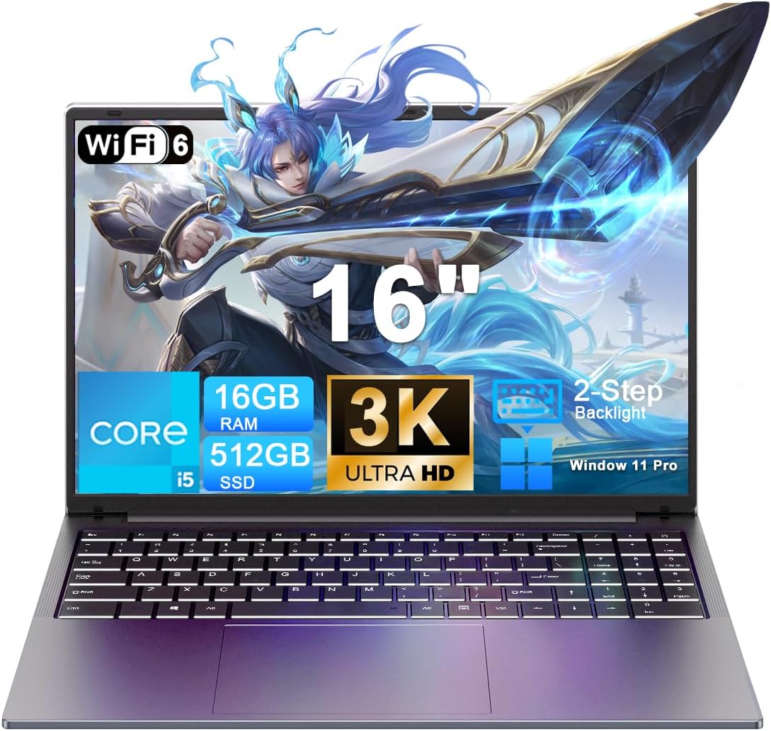 LAPTOP XNQ GAMING 2026 CORE I5 16' 3072X1920 16GB RAM 512GB SSD 1TB TF EXPANDIBLE - 1