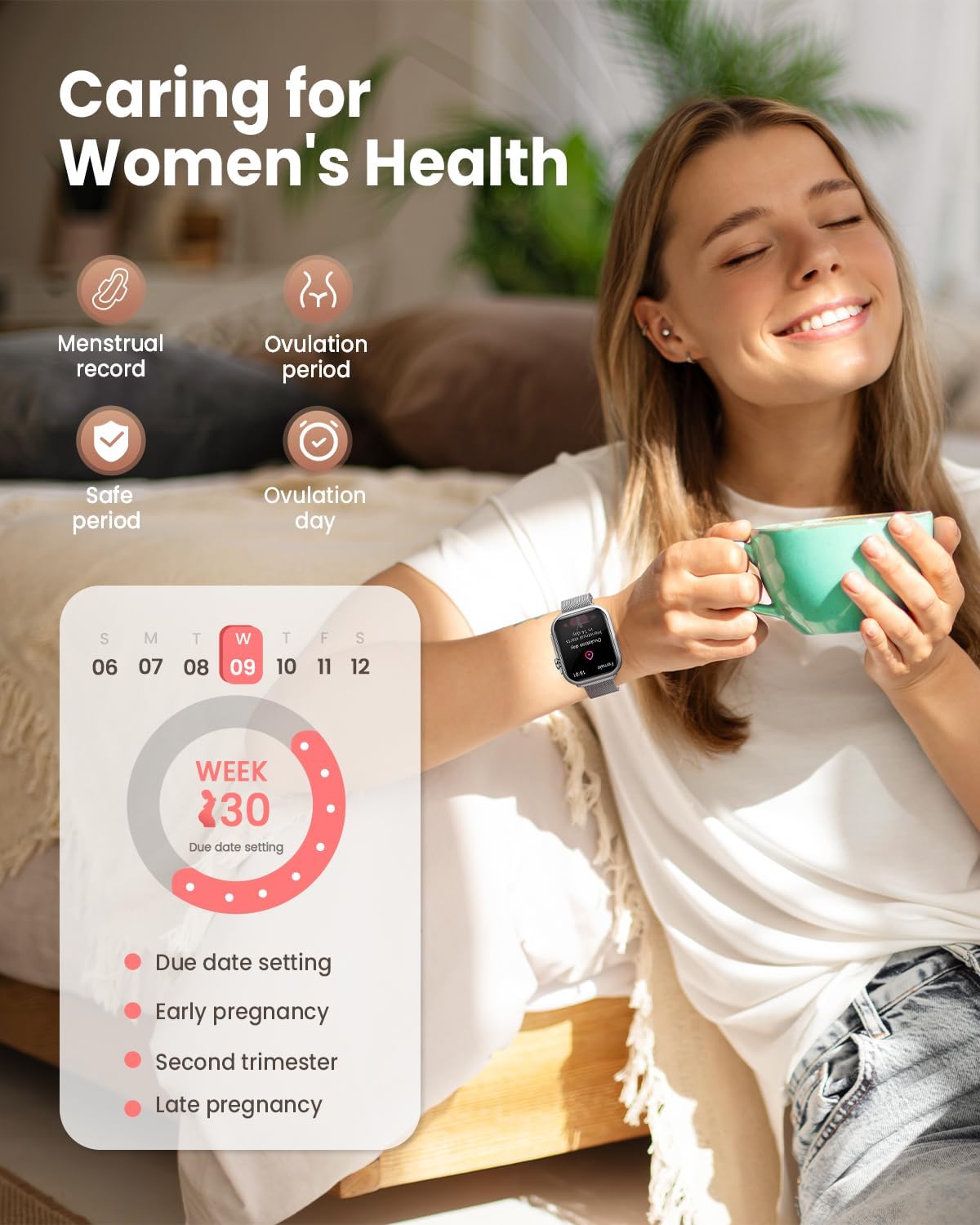SMARTWATCH FOSMET G62 PARA MUJER ROSA BLUSH 1000MAH - 5