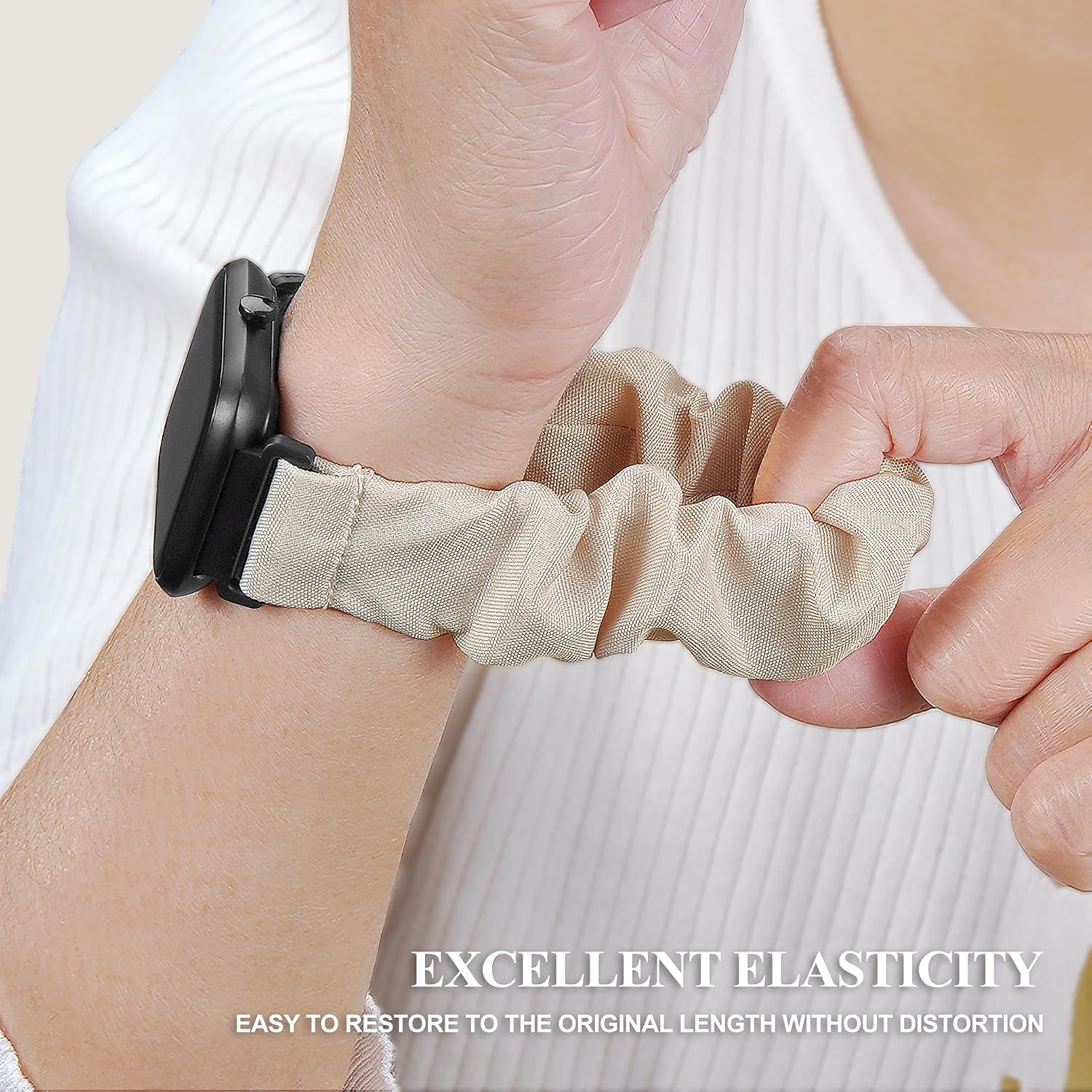 PULSERAS SUNNYSON 22MM PARA SMARTWATCH VERYFIT IDW13/IDW16/IDW19/IDW26/IDW28 2 UNIDADES TELA ELÁSTICA SCRUNCHIE PARA MUJER - 2