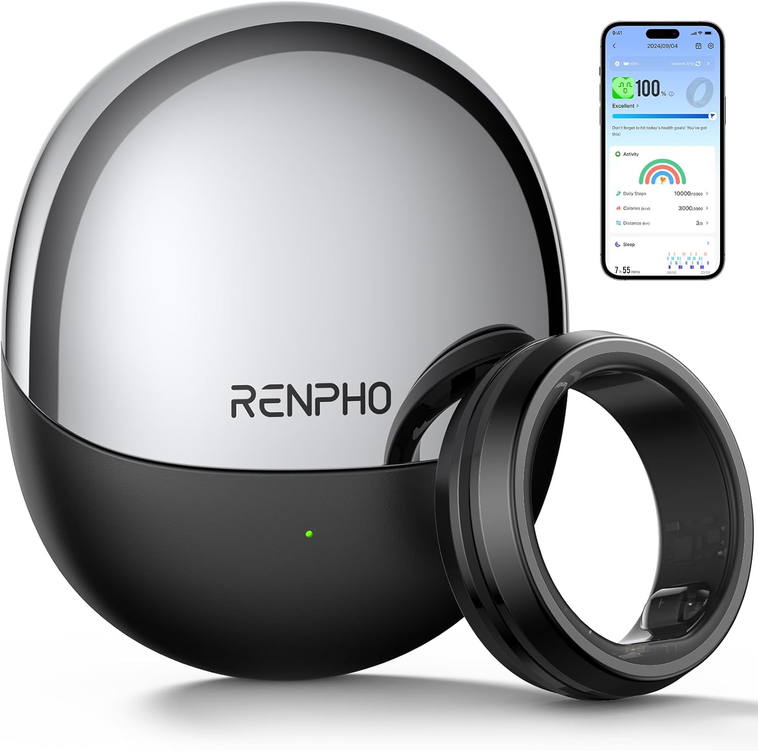 ANILLO INTELIGENTE RENPHO LYNX NEGRO TALLA 10 - 1