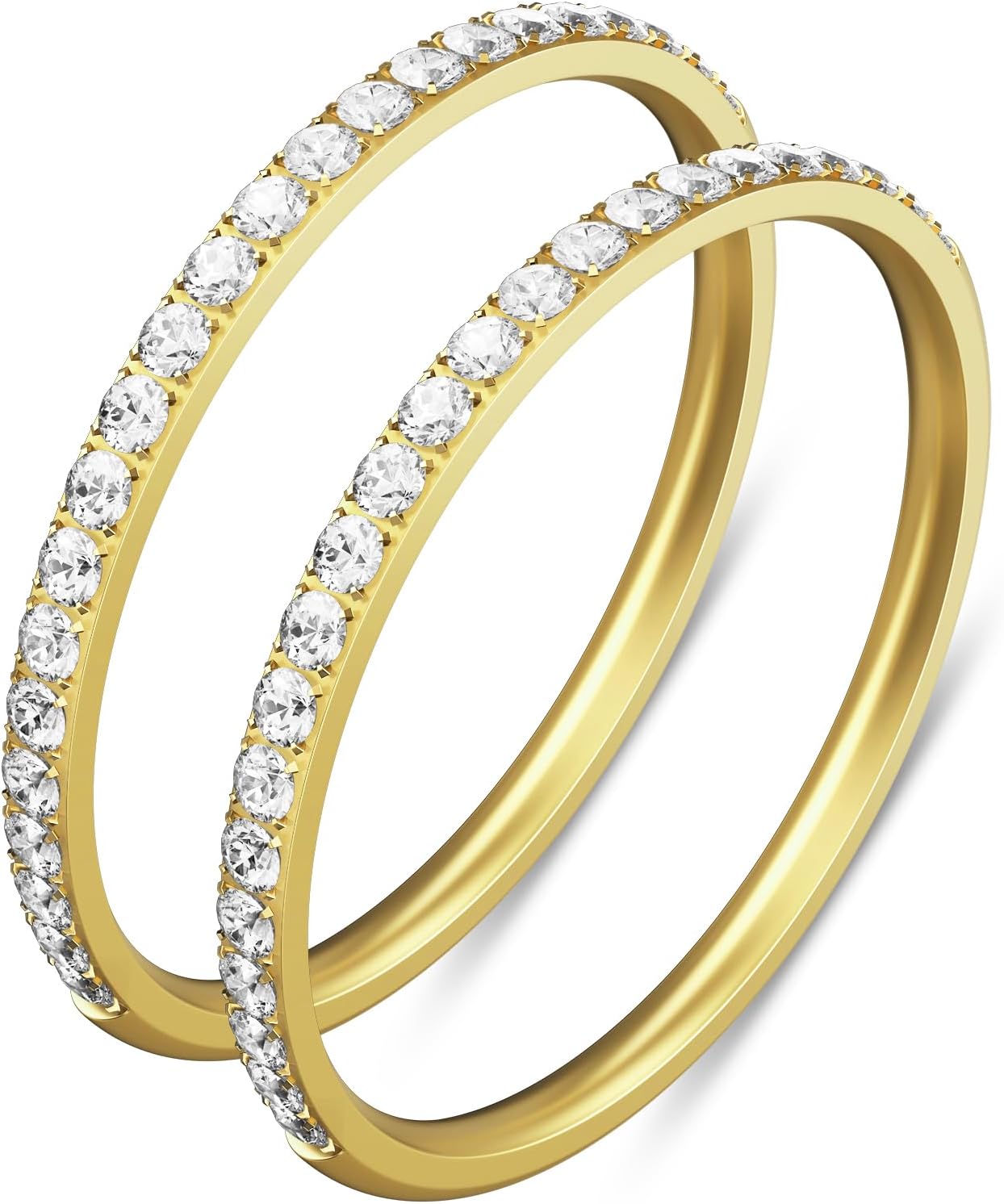 ANILLOS APILABLES ZOOROO 2 UNIDADES CHAPADOS EN ORO 14K PARA OURA RING GEN 3/4/5 - 1